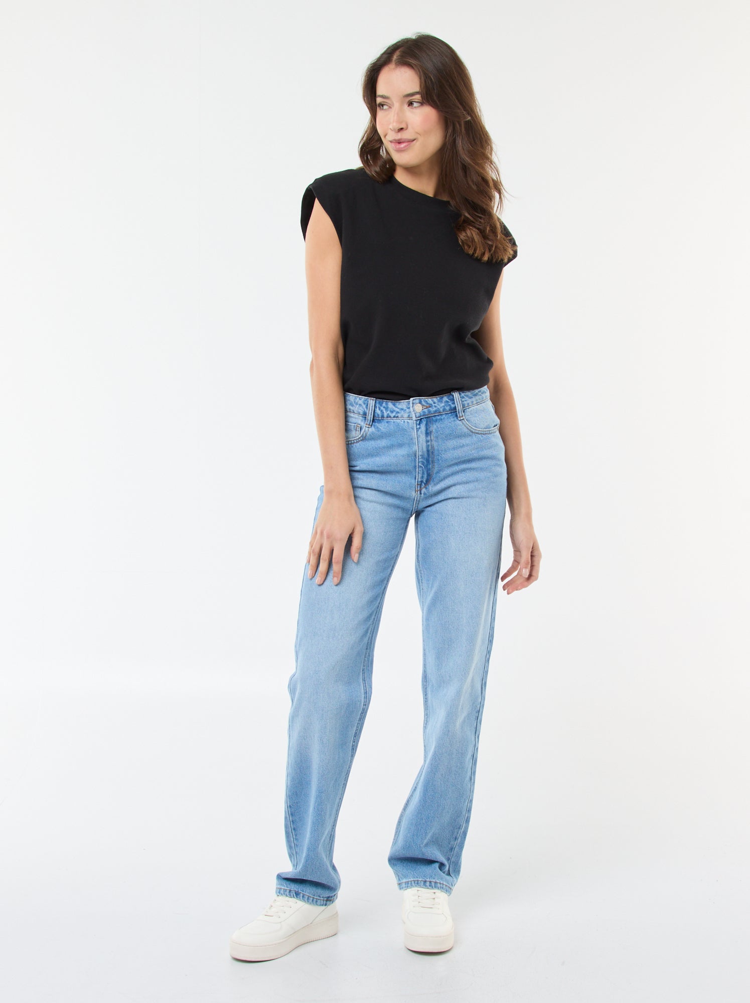 Jean straight denim en coton - Bleu (EPX33_7)