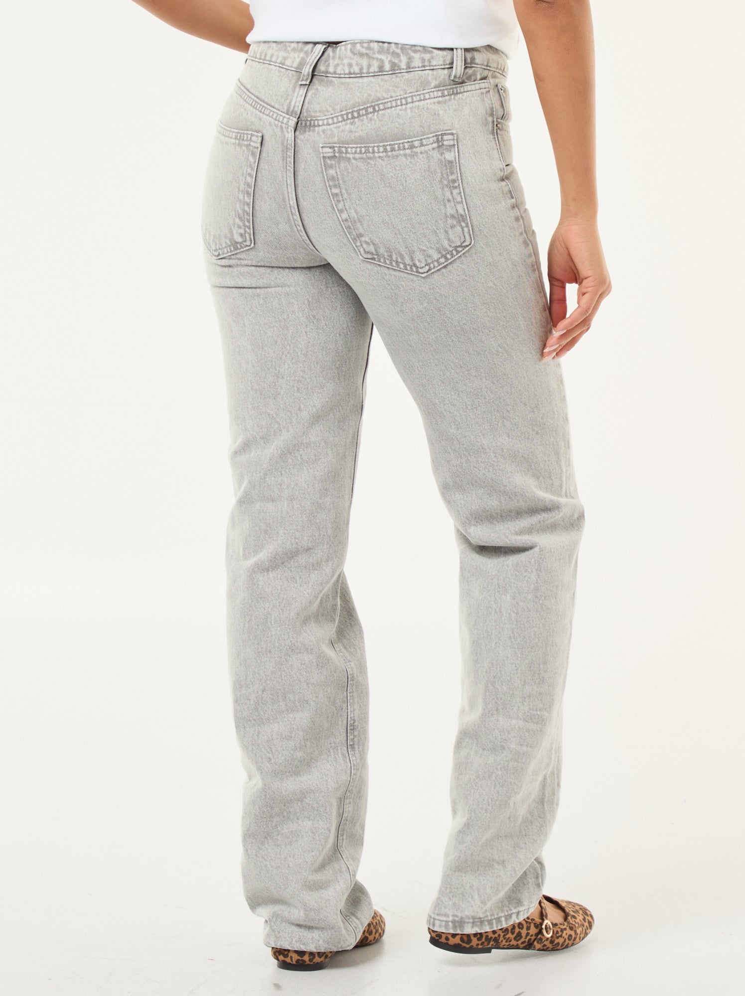 Jean straight denim en coton - Gris