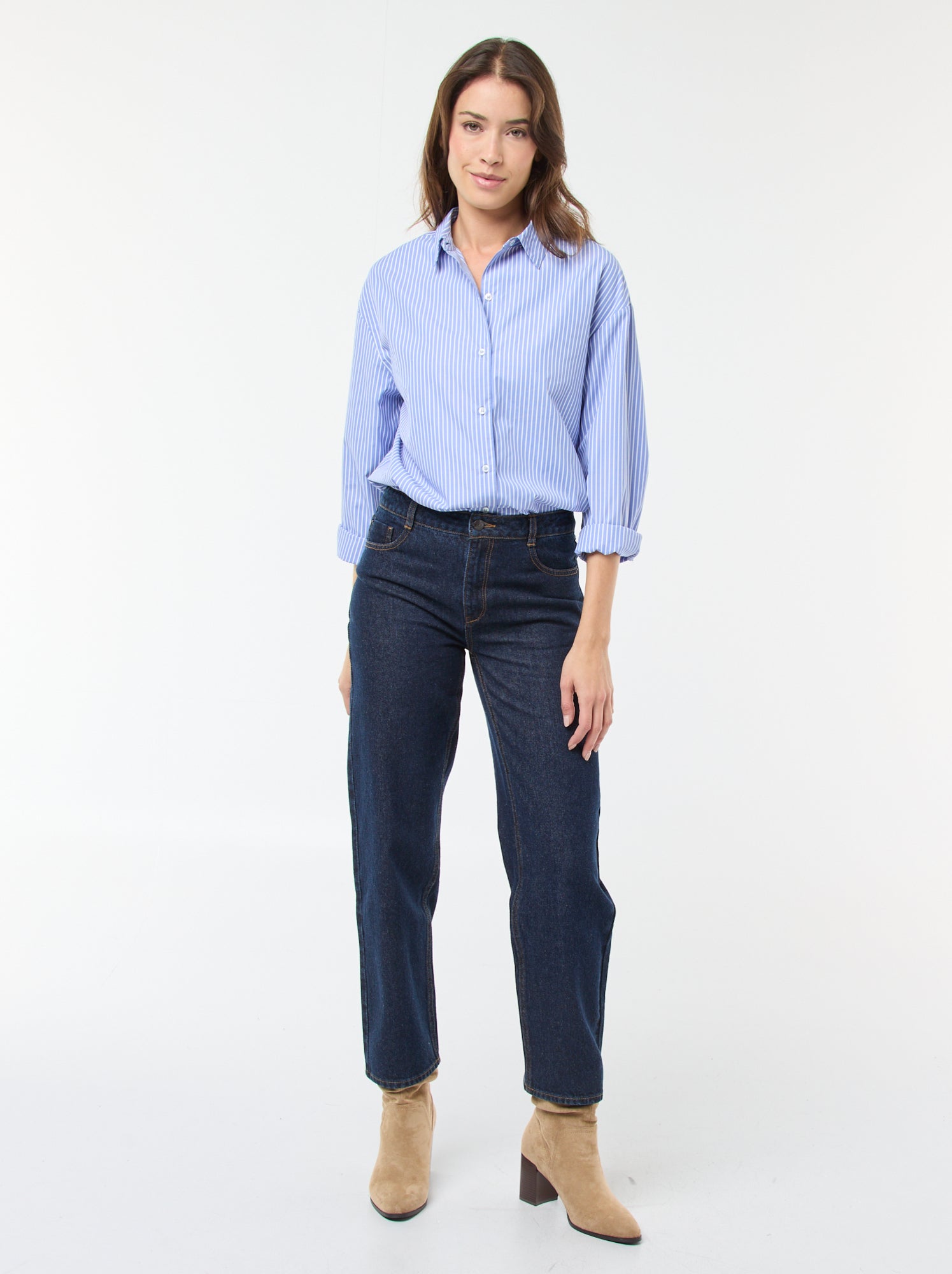 Jean straight regular fit en coton - L28 - Bleu (EPX36_2)