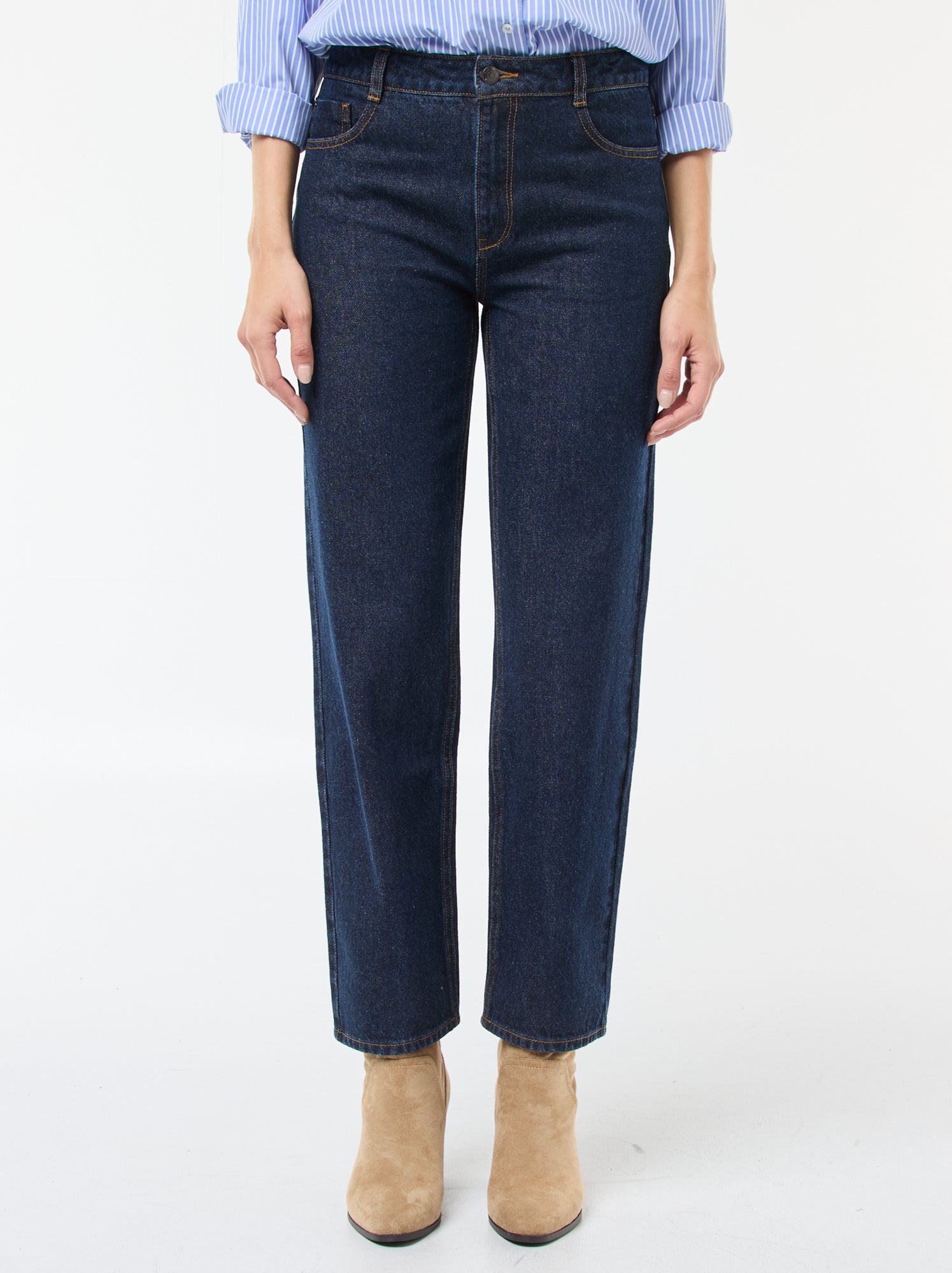 Jean straight regular fit en coton - L28 - Bleu (EPX36_2)