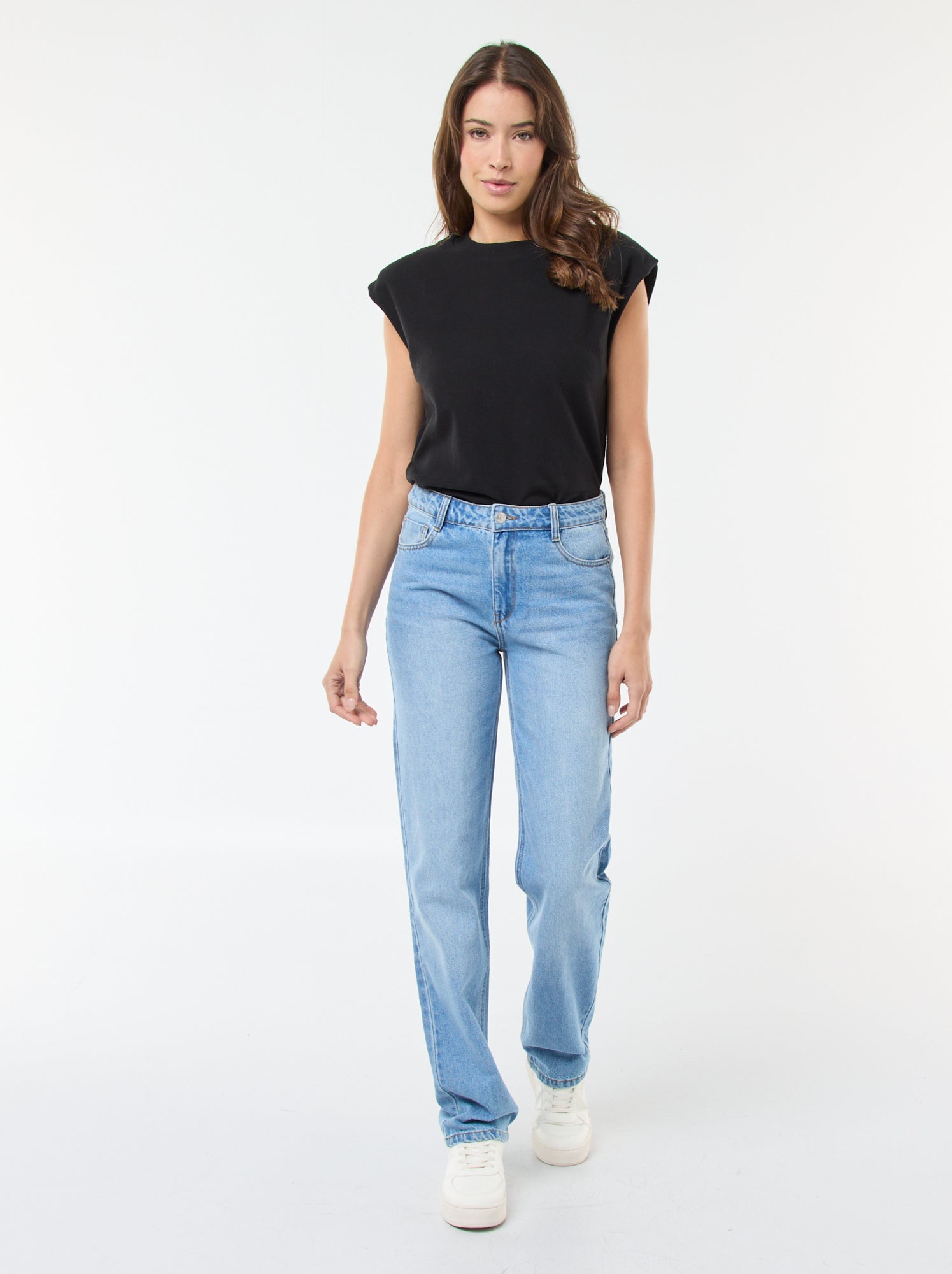 Jean straight regular fit en coton - L28 - Bleu (EPX36_1)