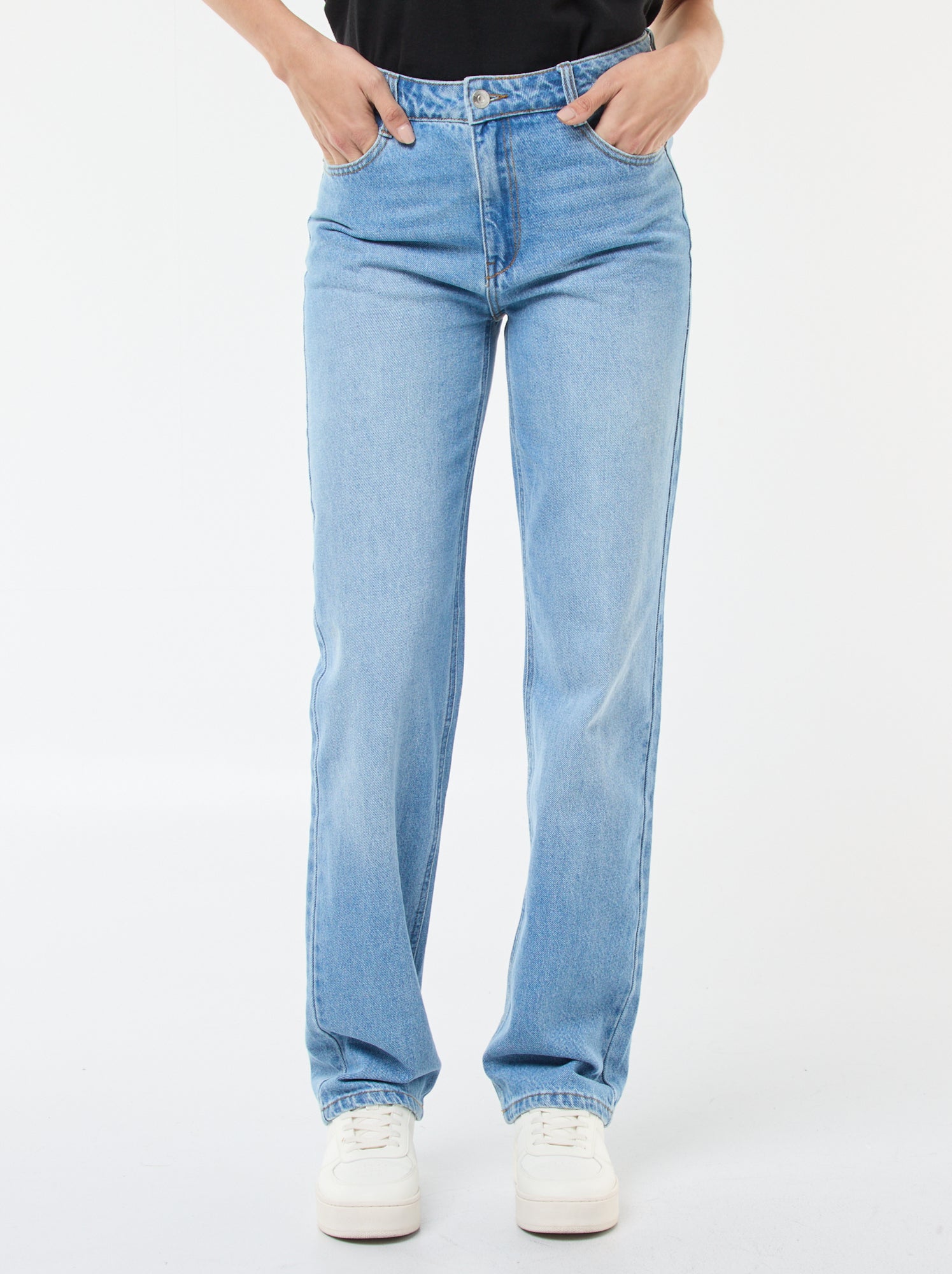 Jean straight regular fit en coton - L28 - Bleu (EPX36_1)
