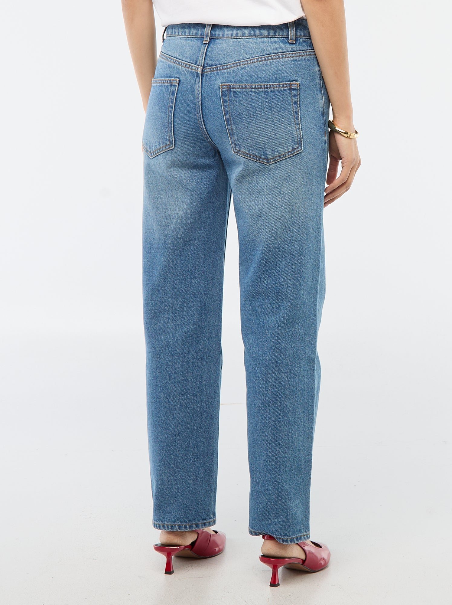 Jean straight regular fit en coton - L28 - Bleu (EPX36_3)