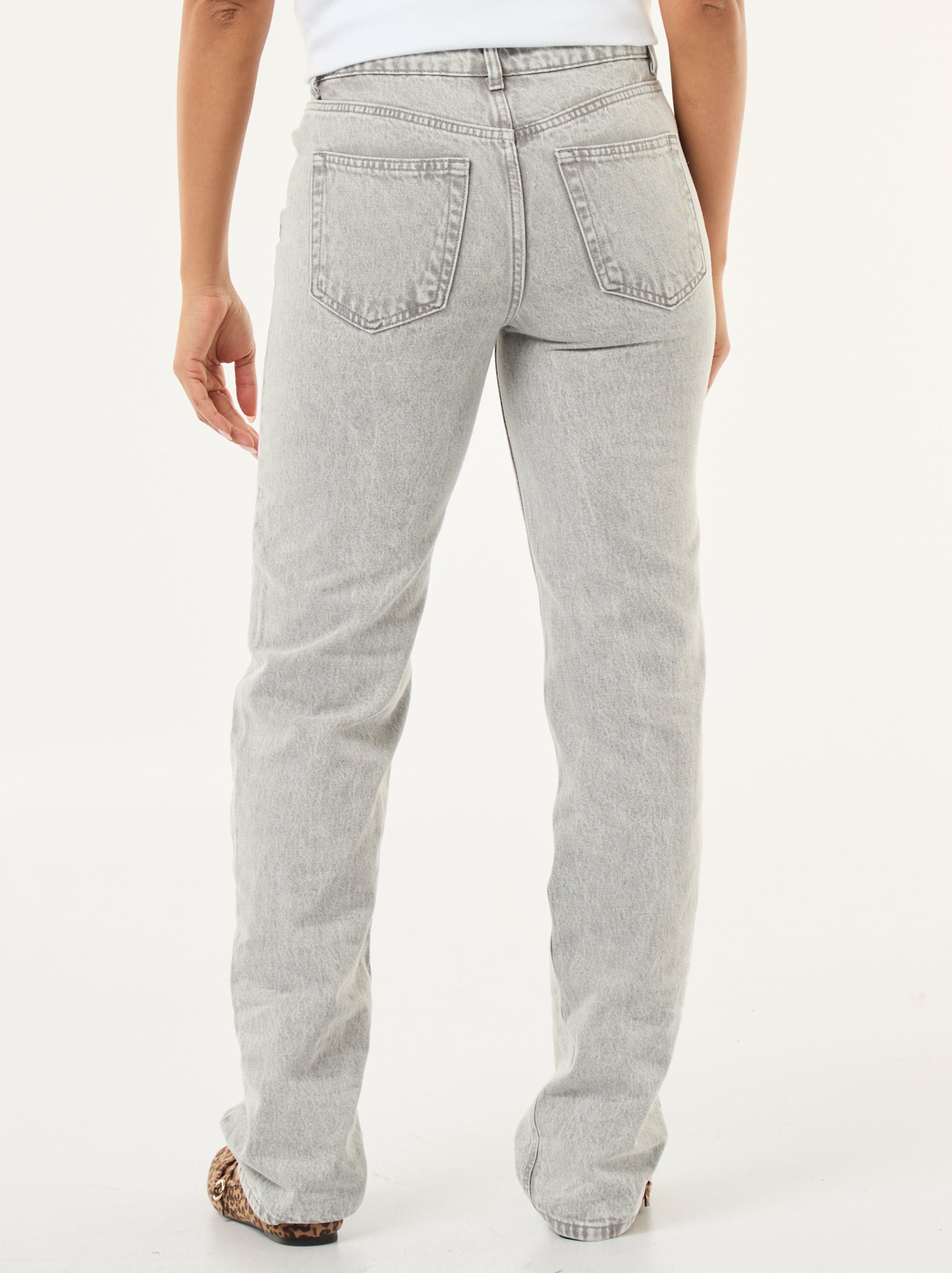 Jean straight regular fit en coton - L28 - Gris