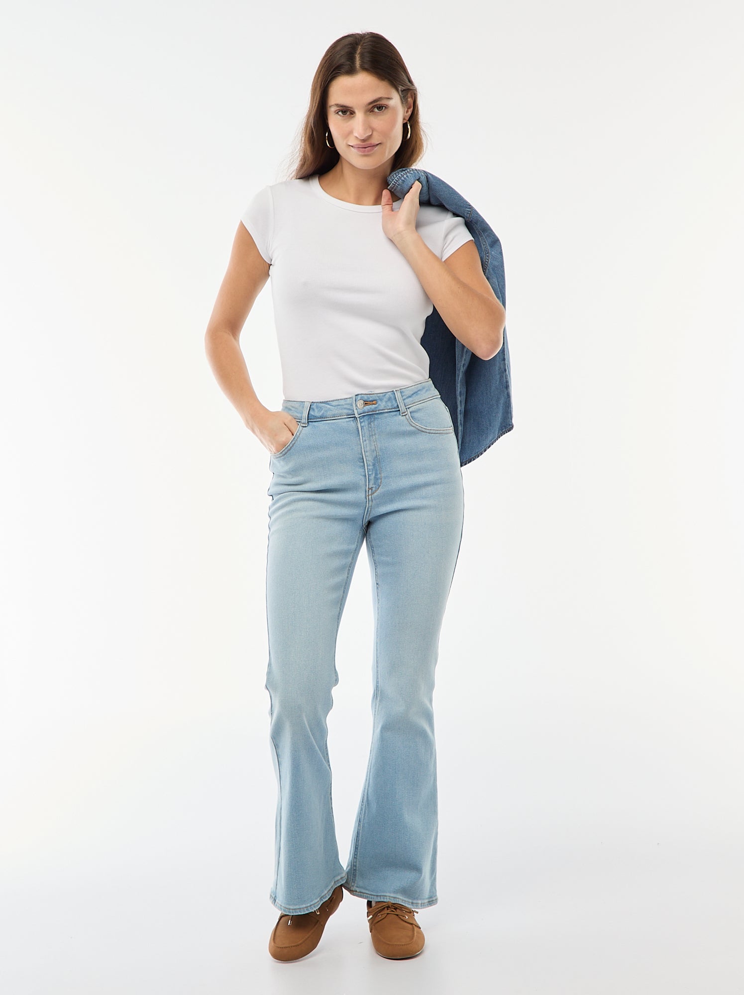 Jean taille haute coupe flare/bootcut - L32 - Bleu (EPX45_2)