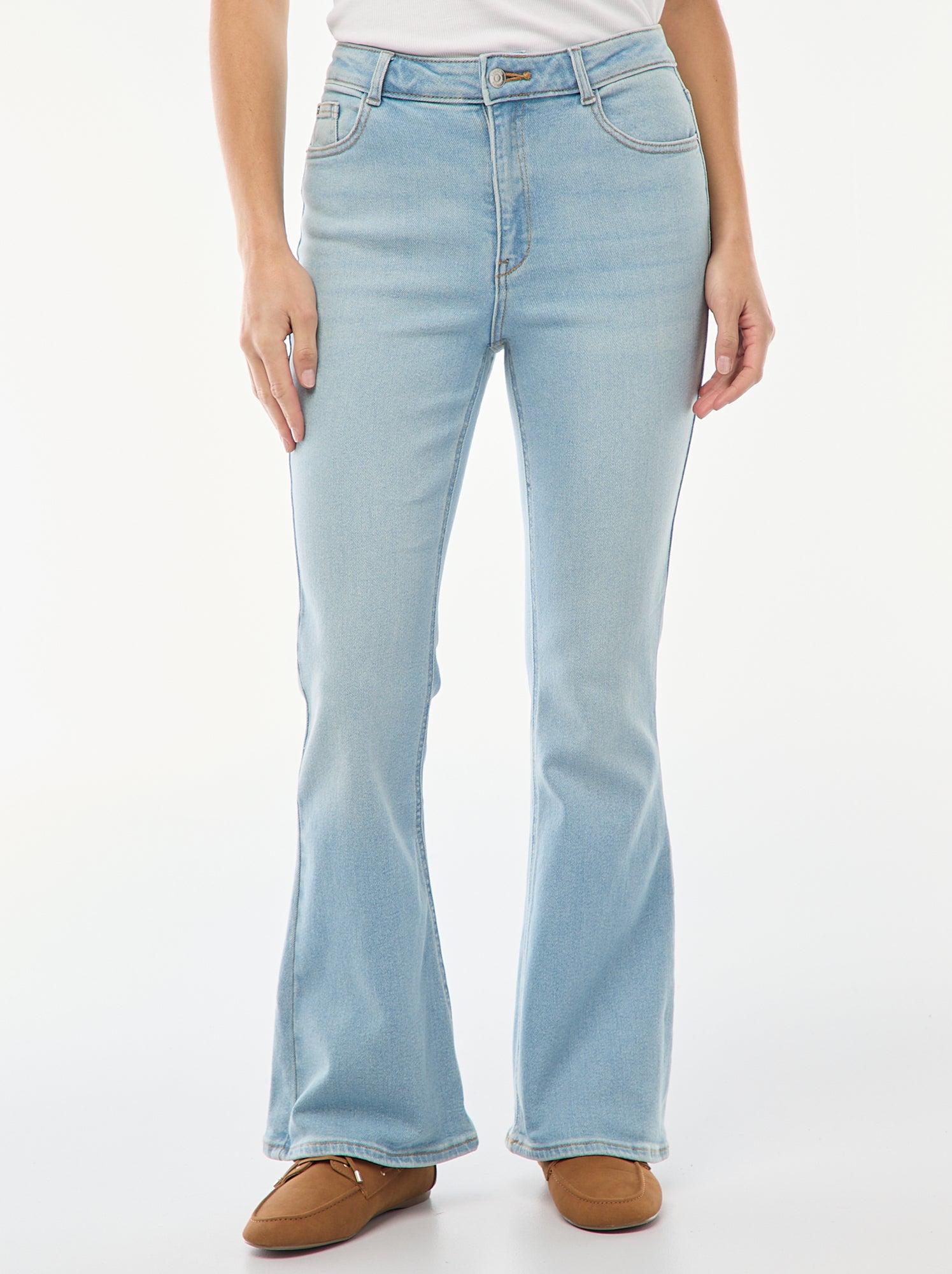 Jean taille haute coupe flare/bootcut - L32 - Bleu (EPX45_2)