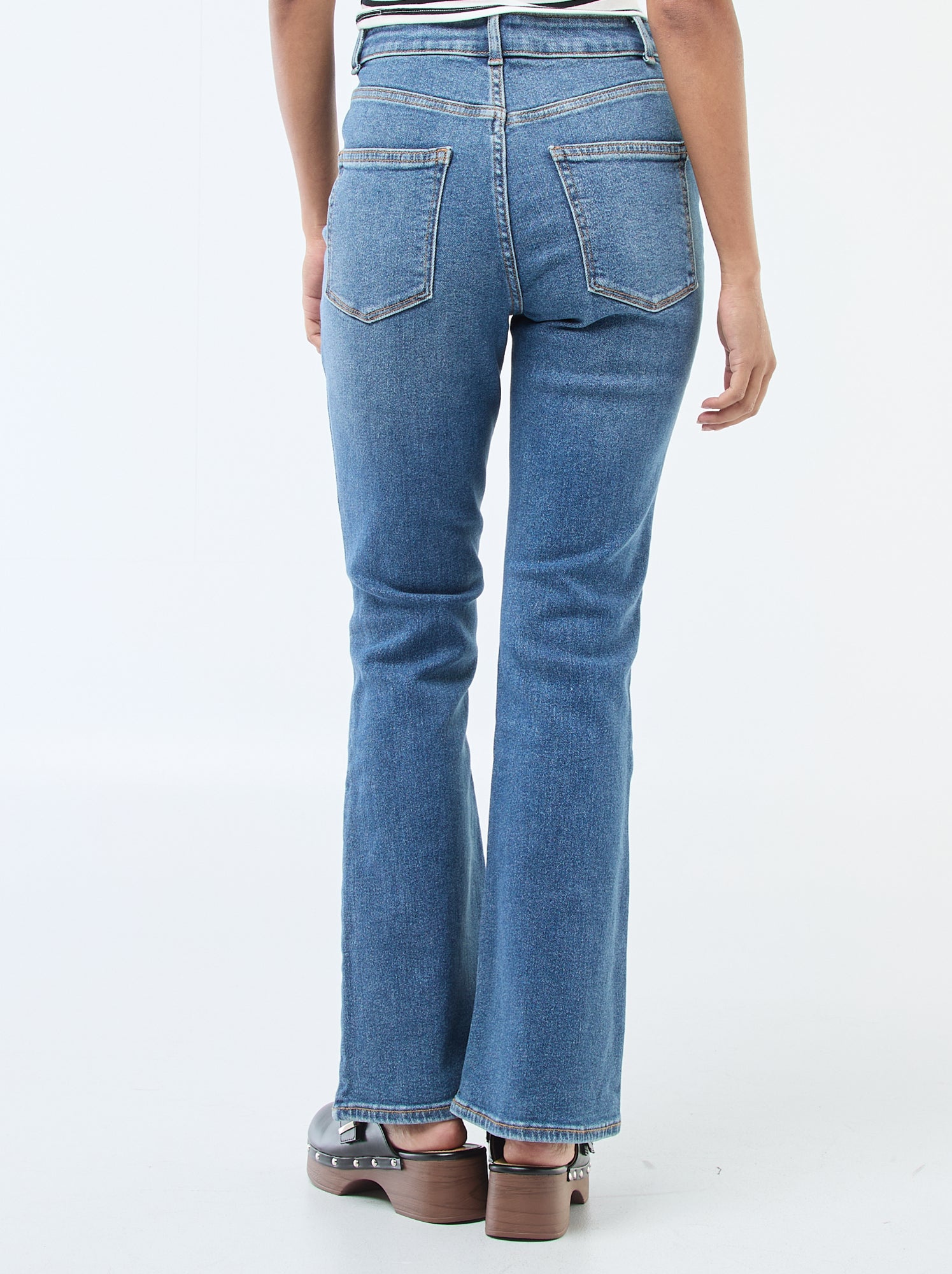 Jean taille haute coupe flare/bootcut - L32 - Bleu (EPX45_3)