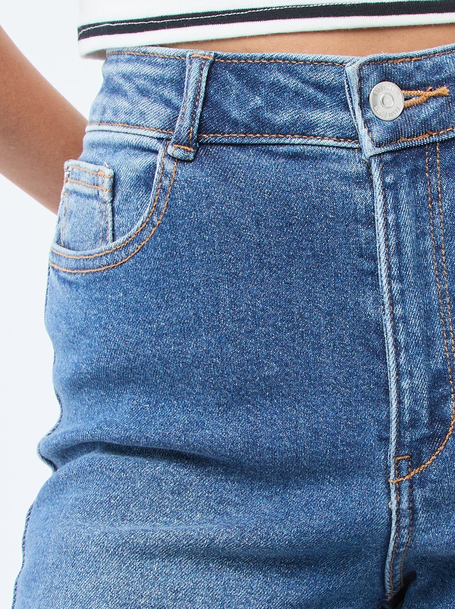 Jean taille haute coupe flare/bootcut - L32 - Bleu (EPX45_3)