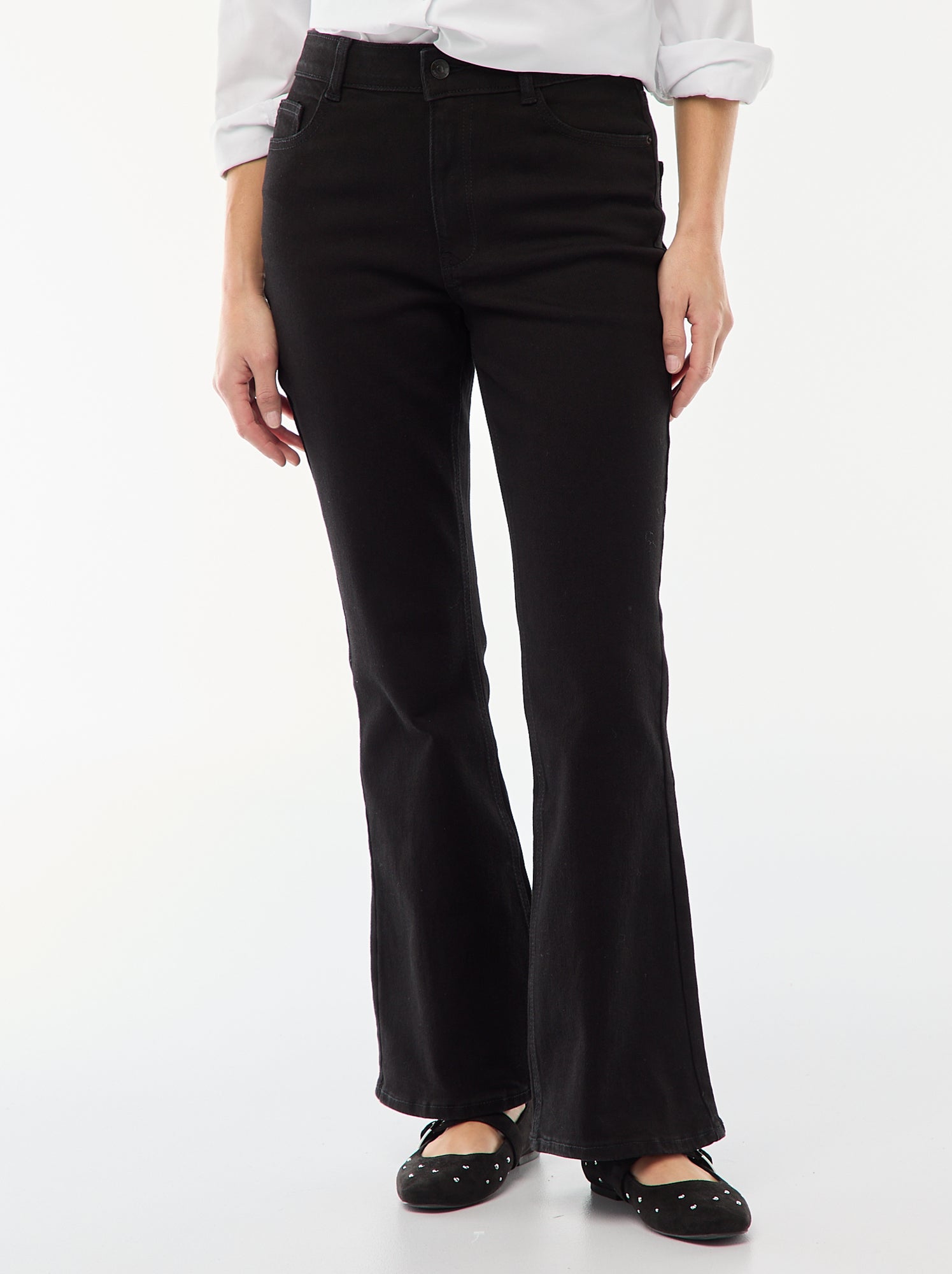 Jean taille haute coupe flare/bootcut - L32 - Noir