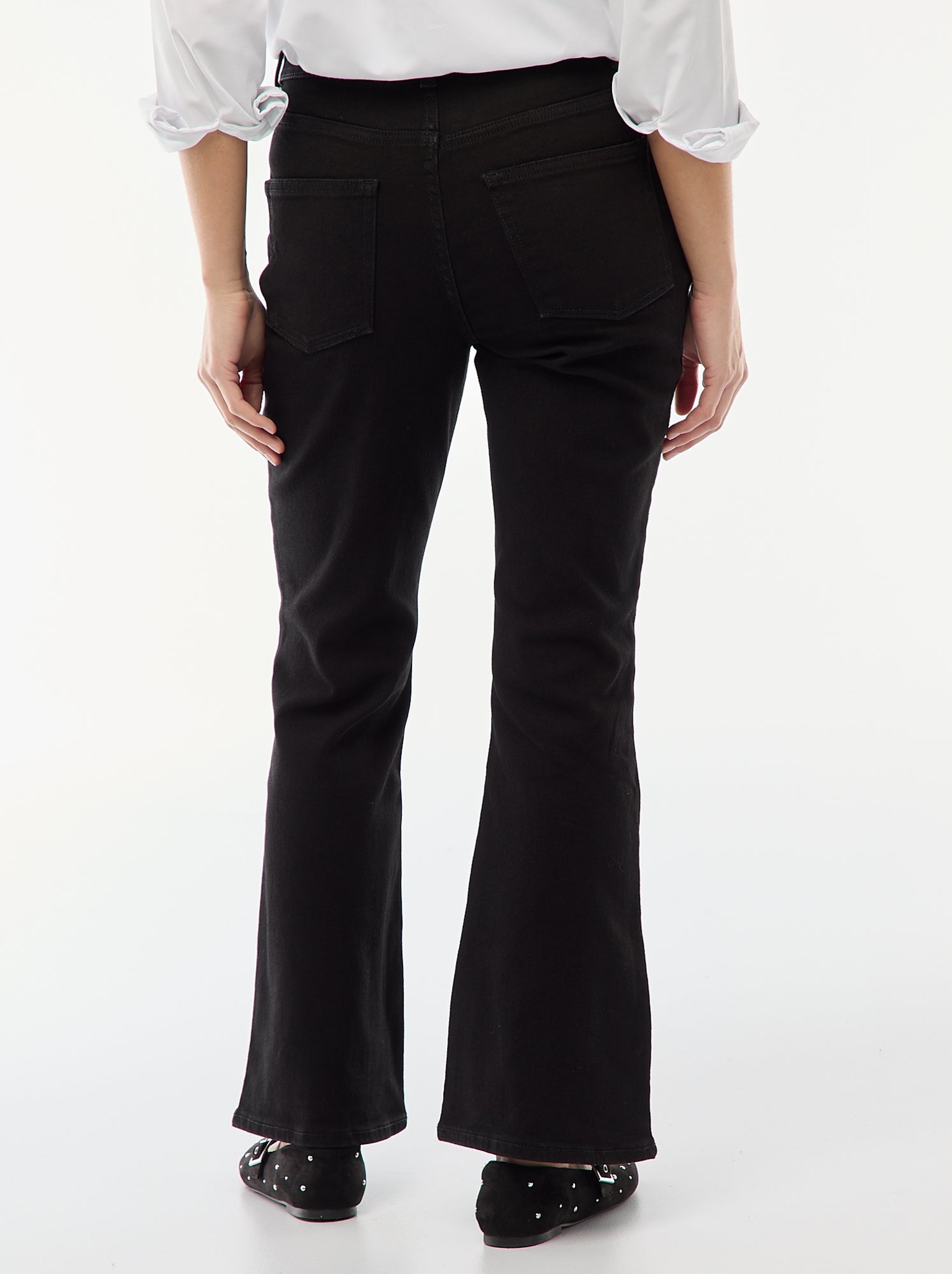 Jean taille haute coupe flare/bootcut - L32 - Noir