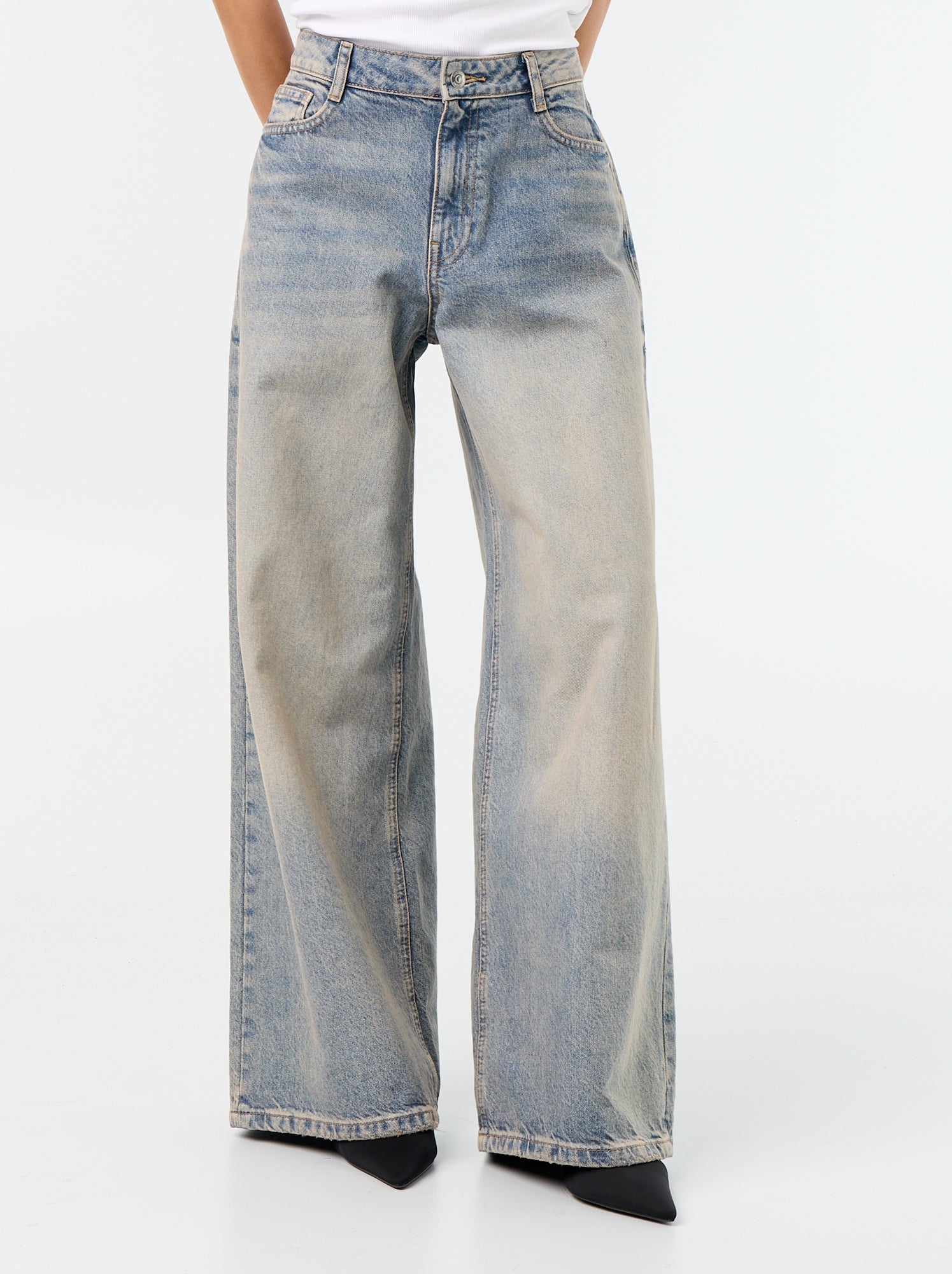 Jean wide leg / coupe large - Bleu (GJN32_6)
