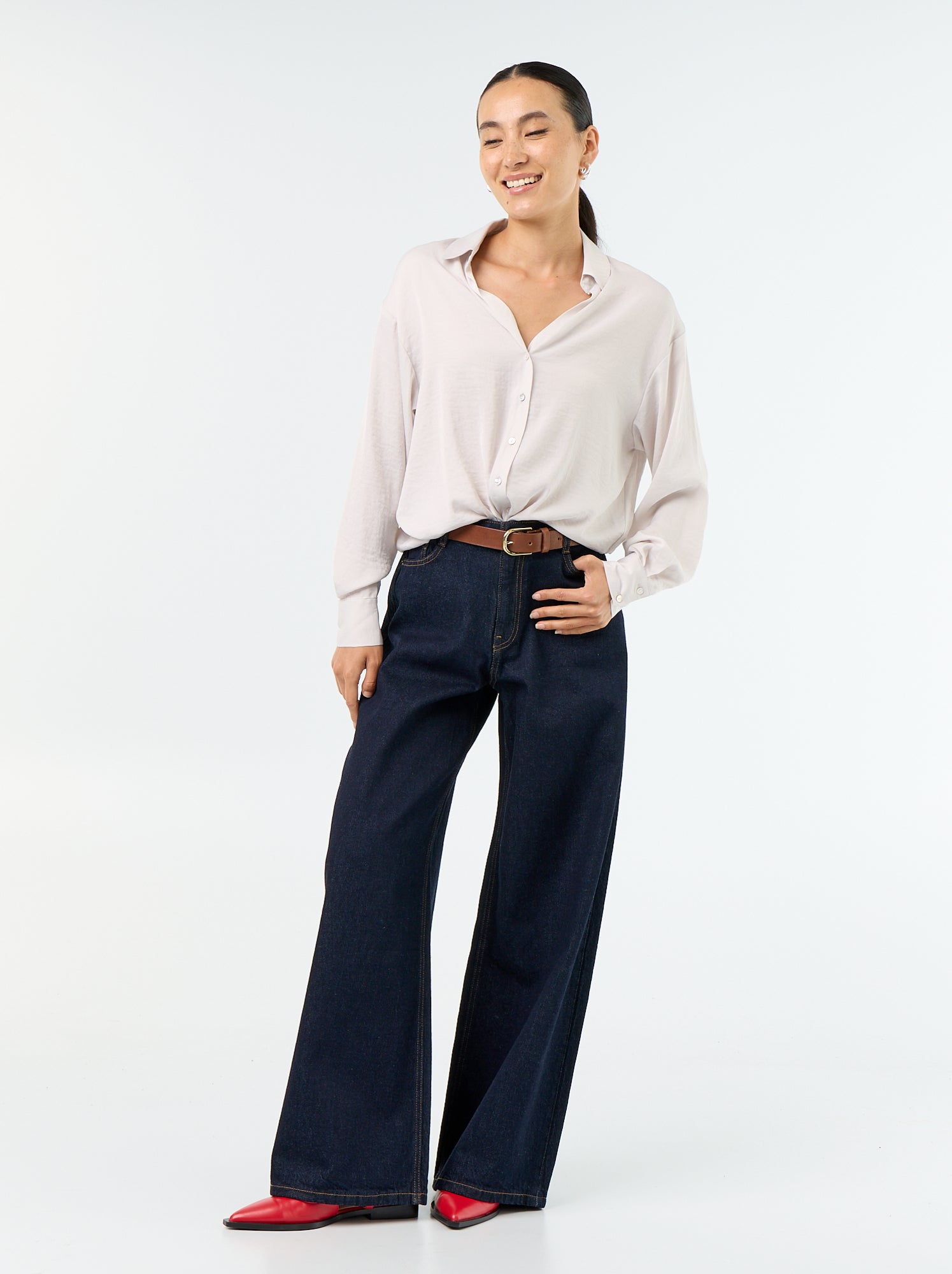 Jean wide leg / coupe large - Bleu (GJN32_7)