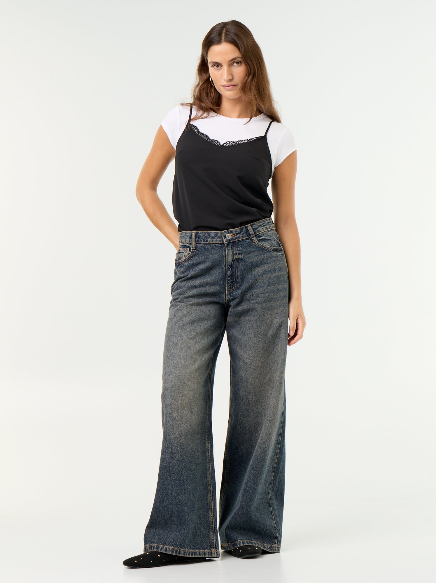 Jean wide leg / coupe large - Bleu (GJN32_9)