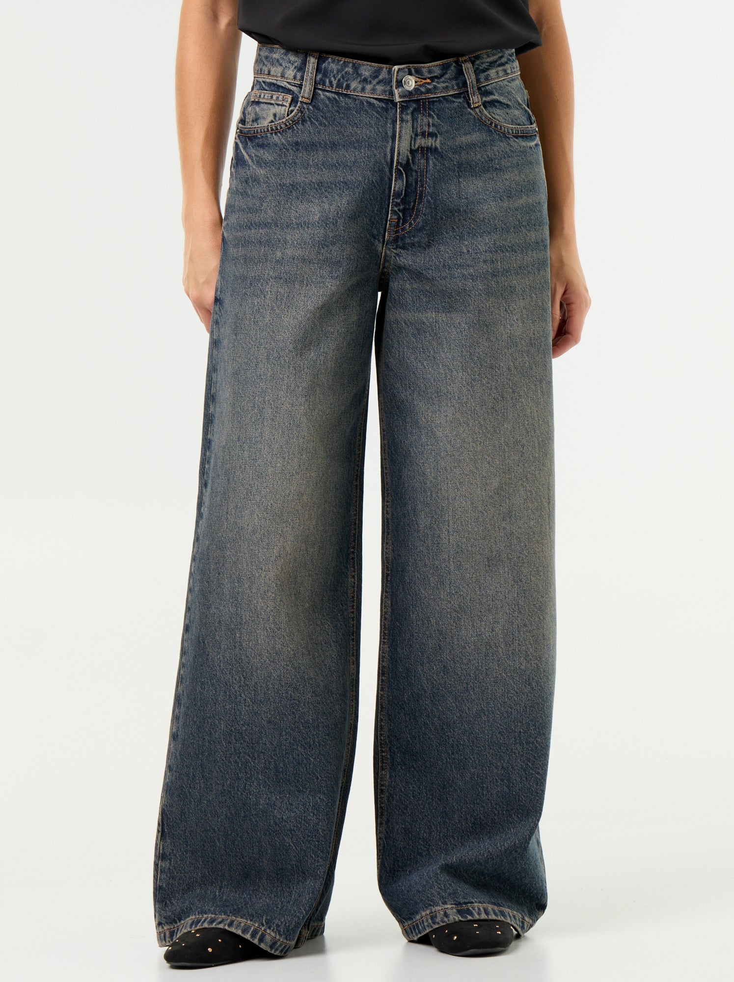 Jean wide leg / coupe large - Bleu (GJN32_9)