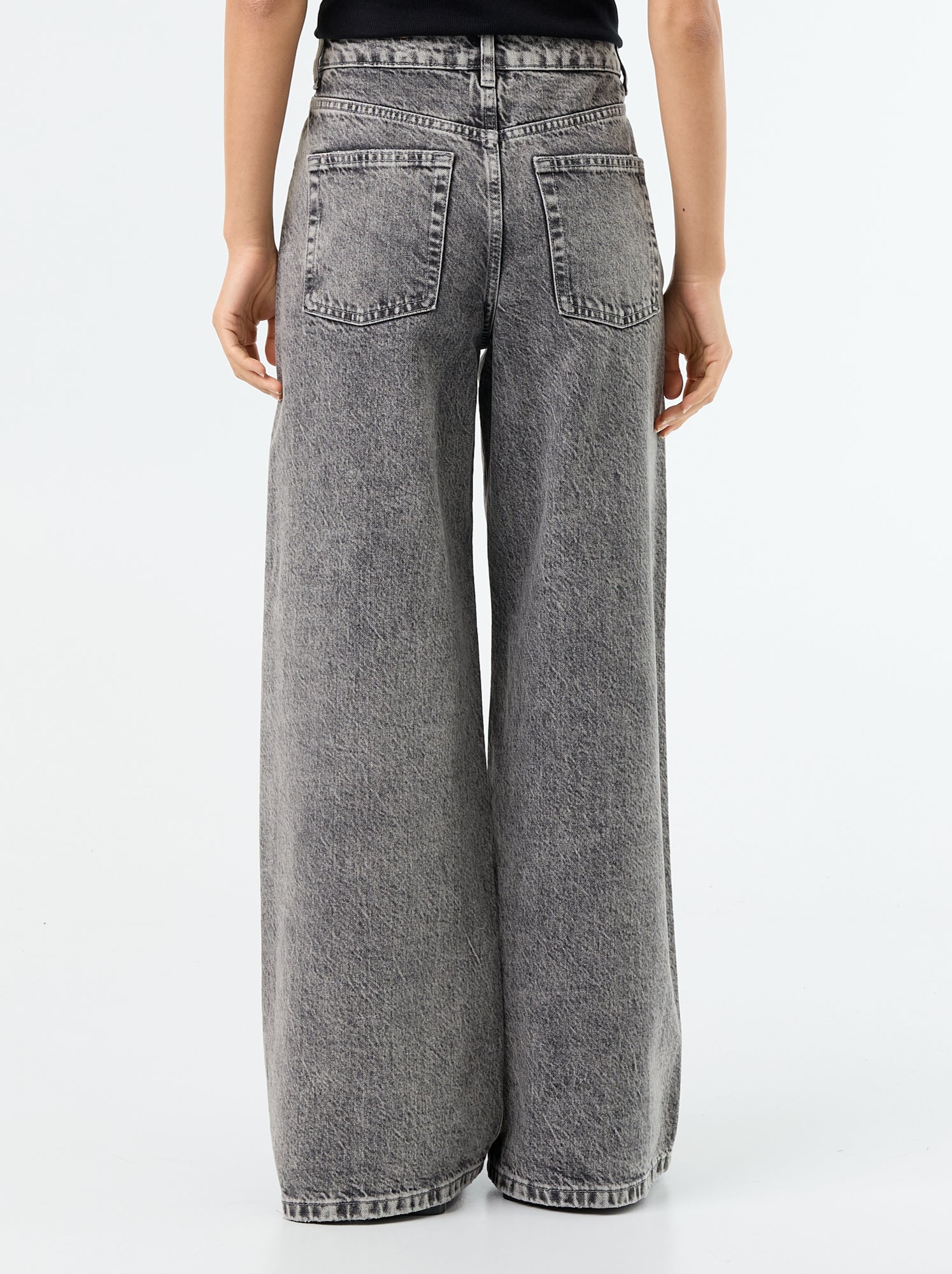Jean wide leg / coupe large - Gris