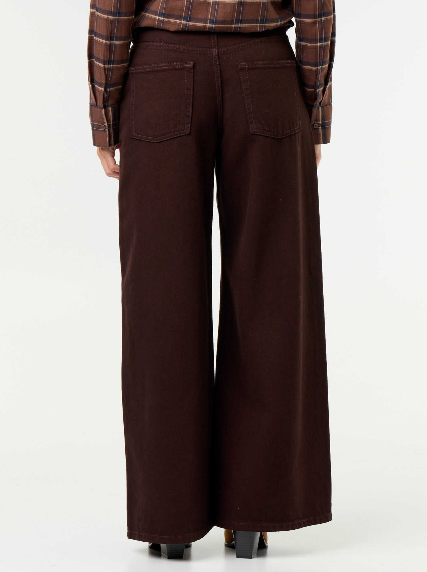 Jean wide leg / coupe large - Marron