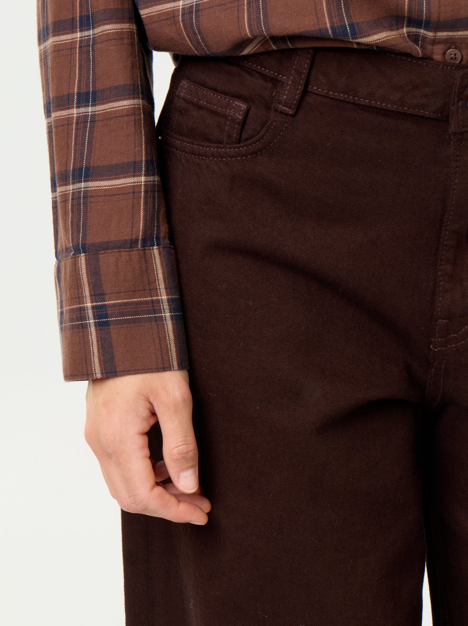 Jean wide leg / coupe large - Marron