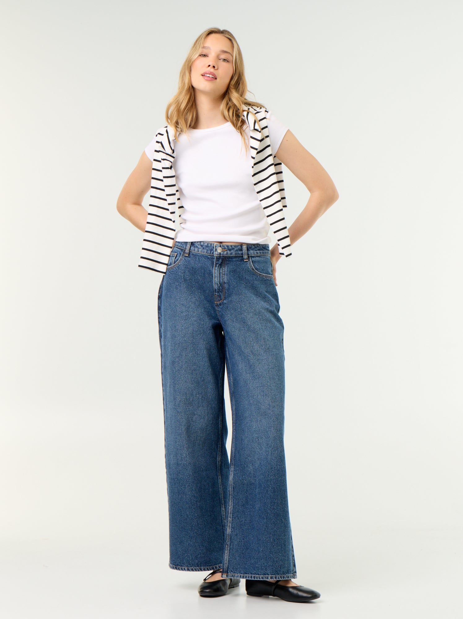 Jean wide leg - L30 - Stone