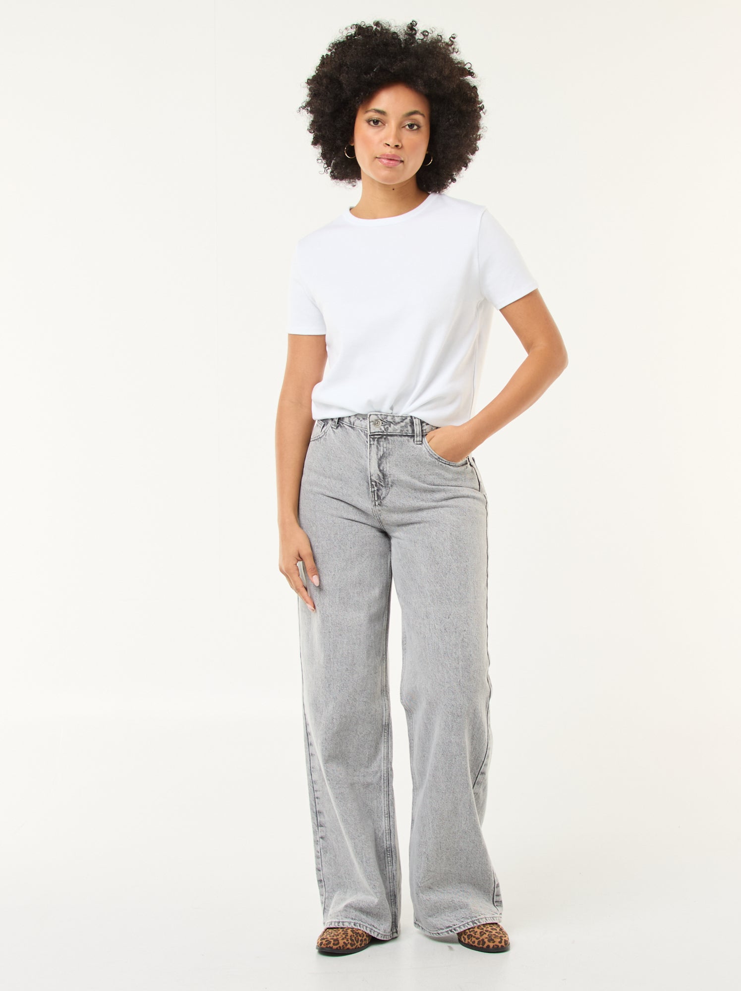 Jean wide leg - L32 - Gris