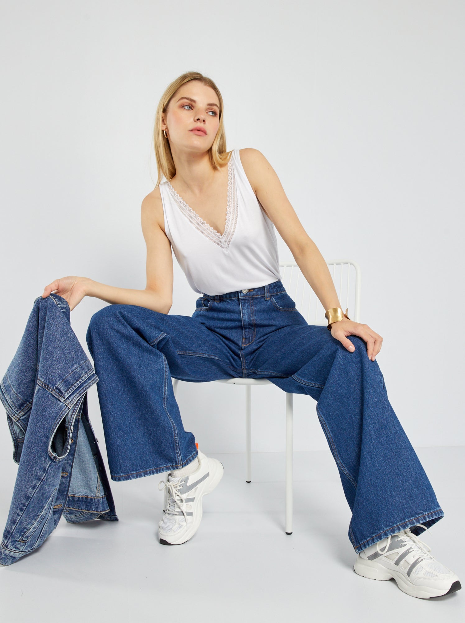 Jean wide leg - L32 - Stone