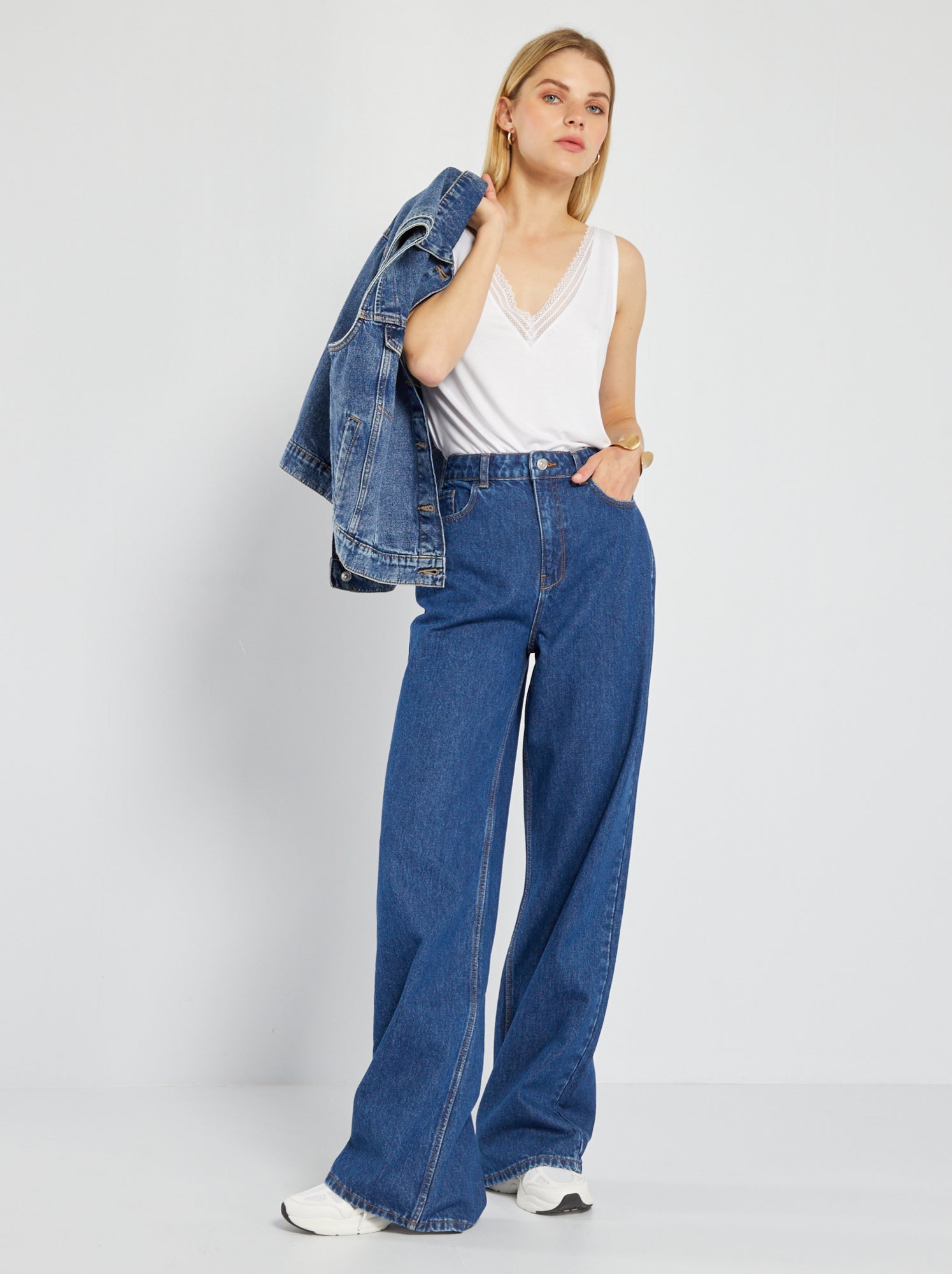 Jean wide leg - L32 - Stone