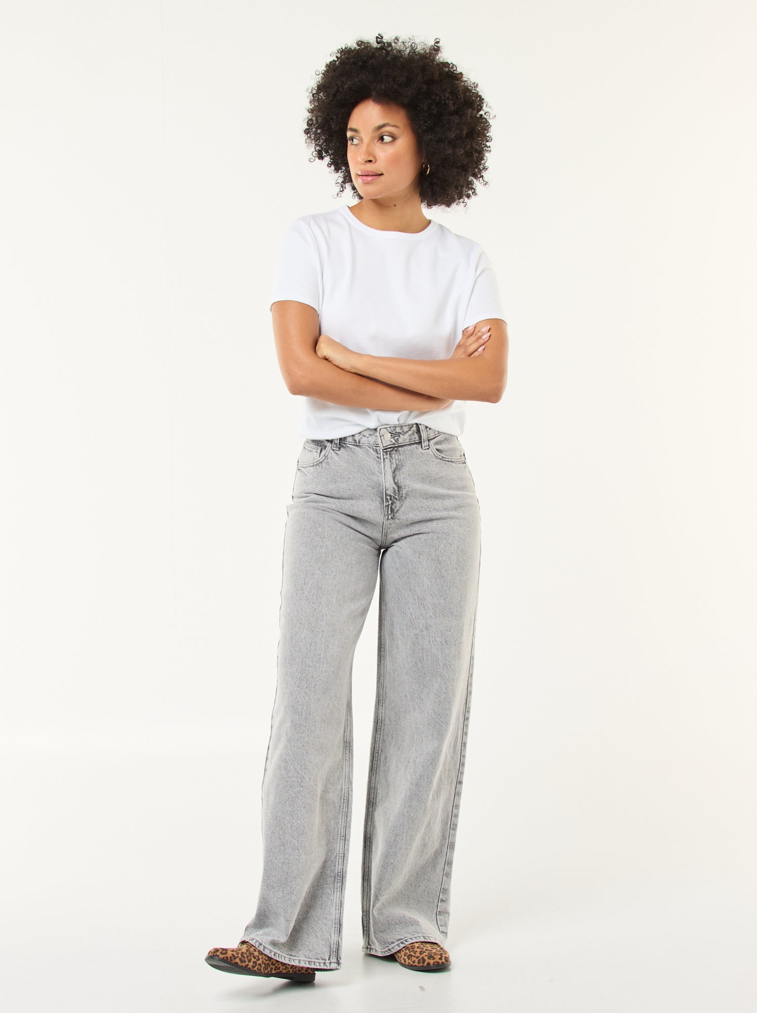 Jean wide leg - L34 - Gris