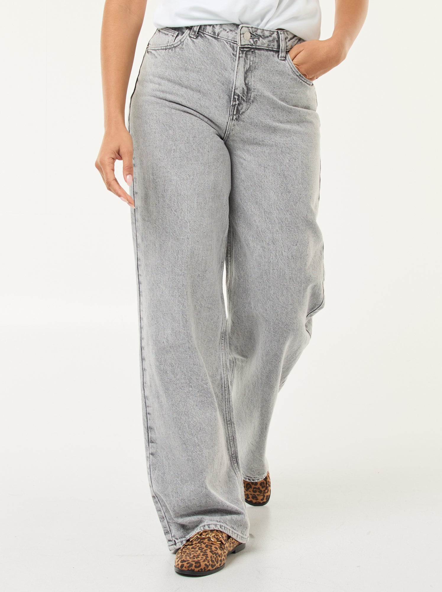 Jean wide leg - L34 - Gris