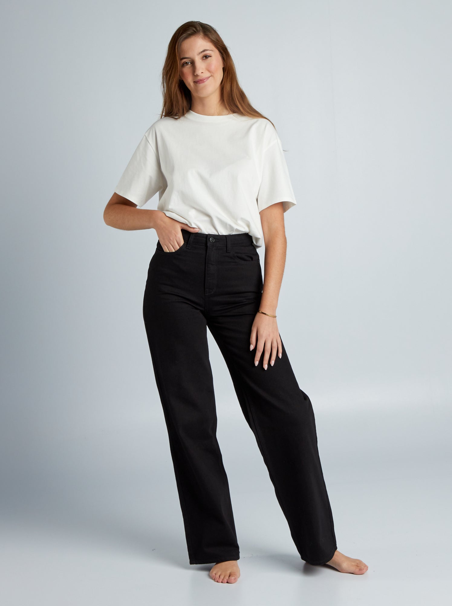 Jean wide leg - L34 - Noir