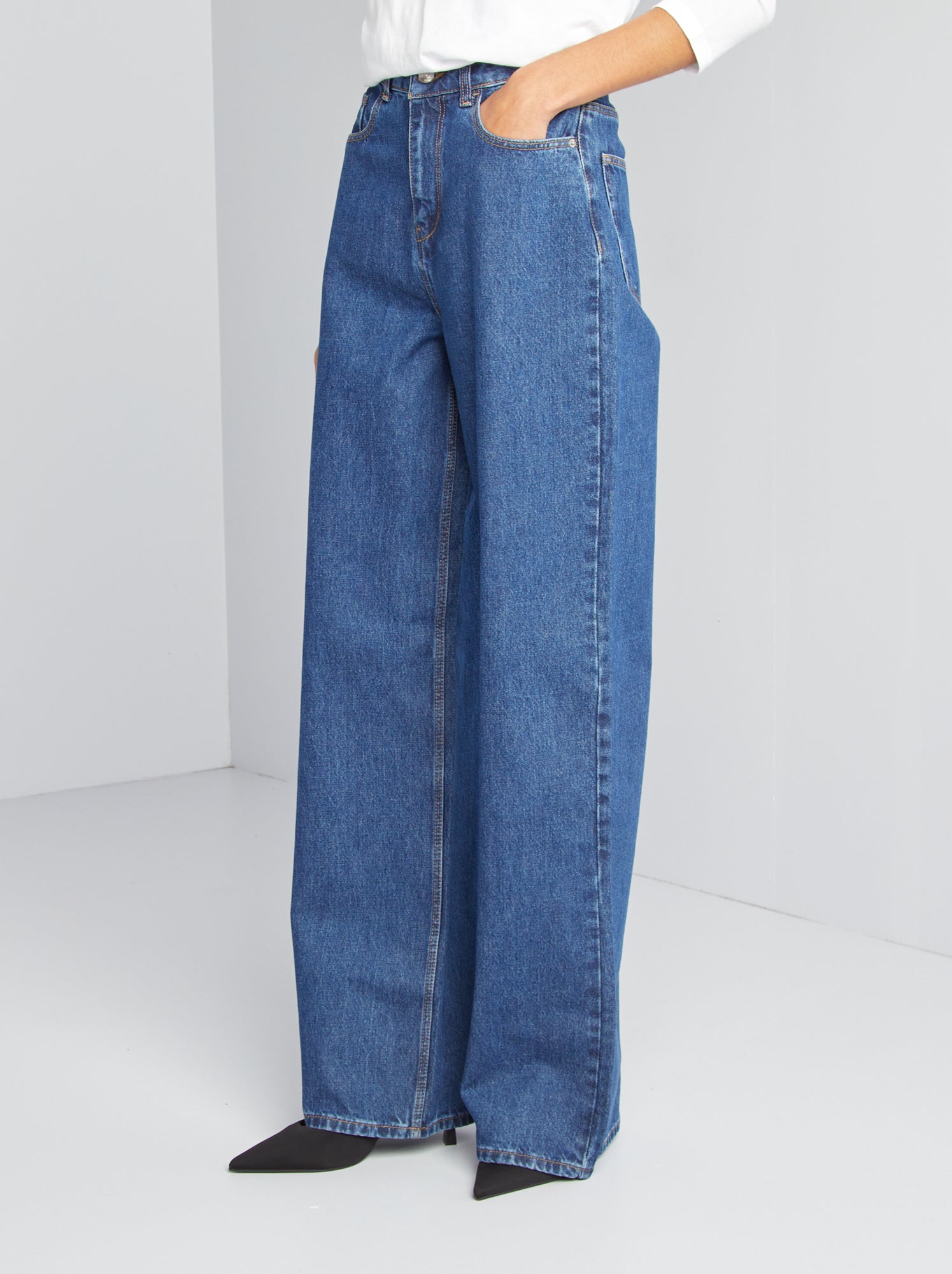 Jean wide leg - L34 - Stone