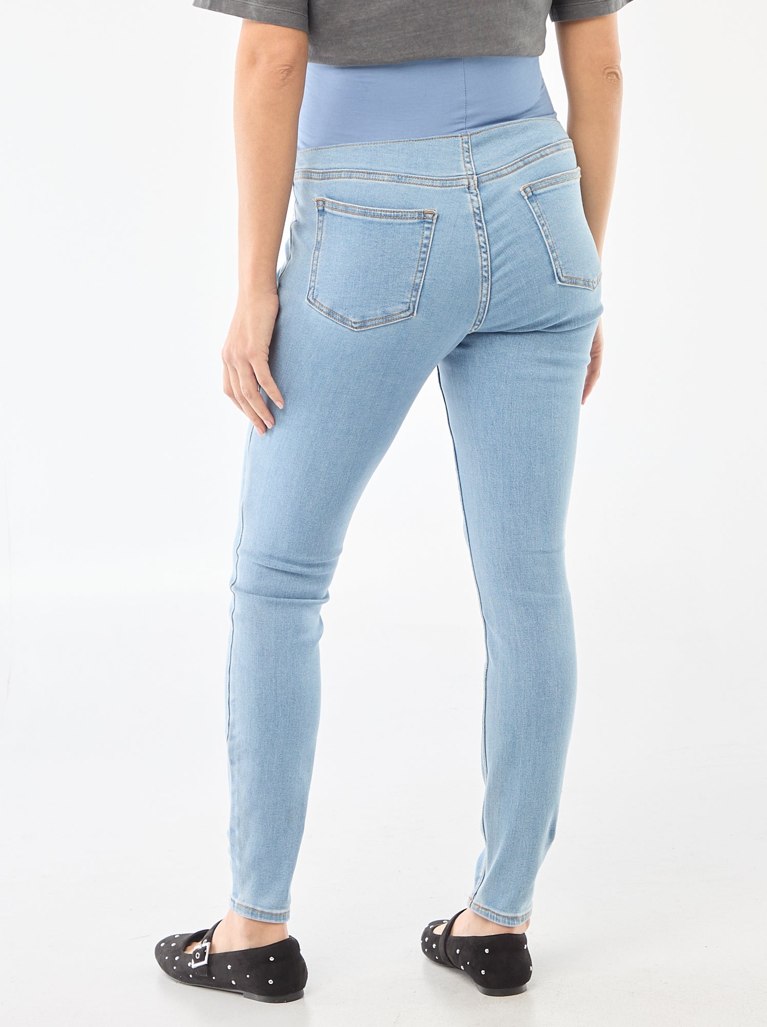 Jegging grossesse avec bandeau - Bleu