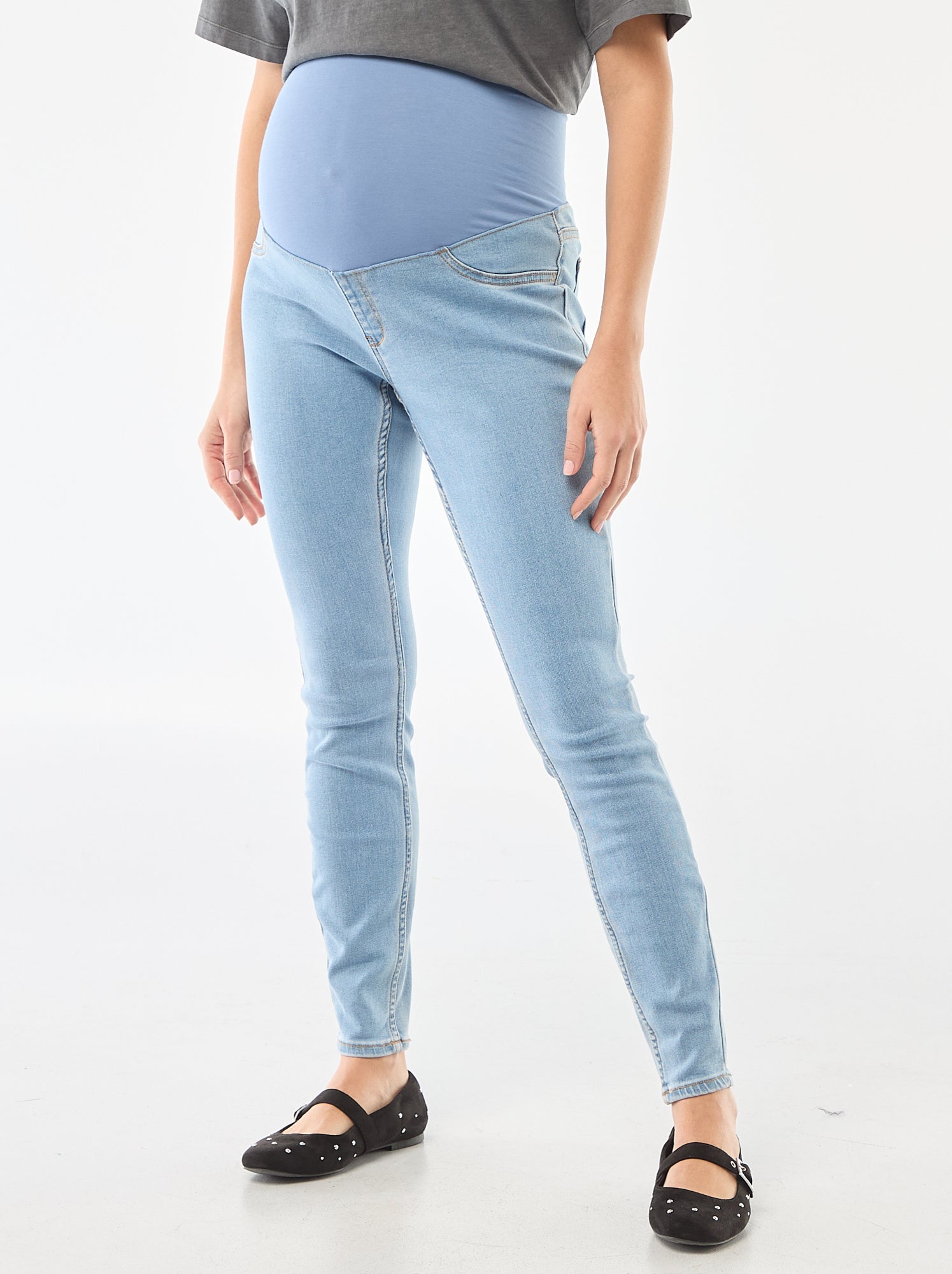 Jegging grossesse avec bandeau - Bleu
