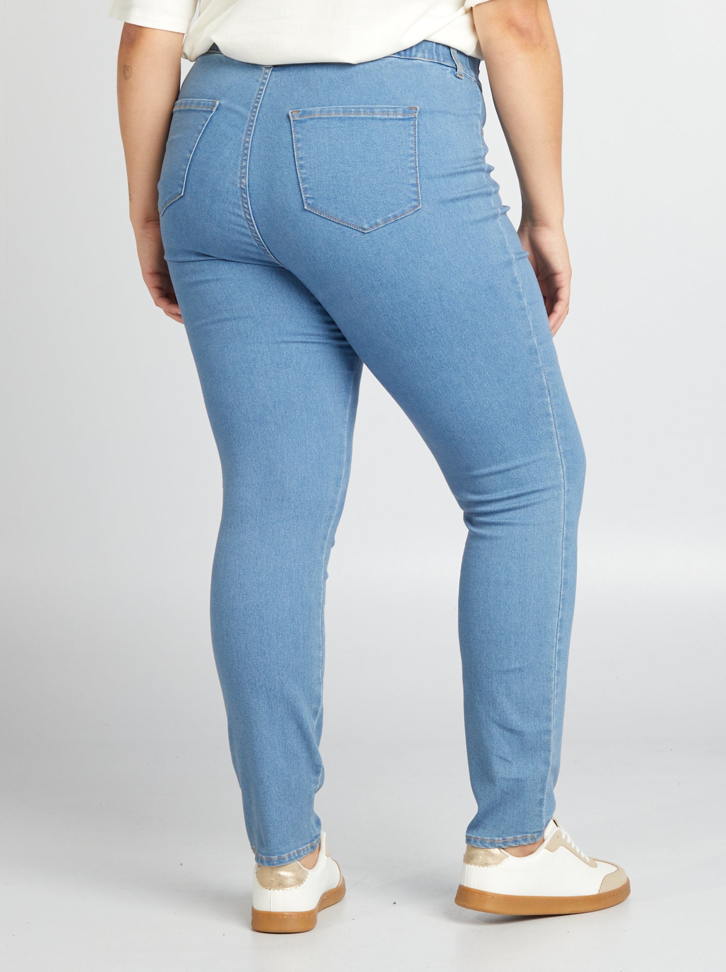 Jegging taille haute regular stretch - Bleu