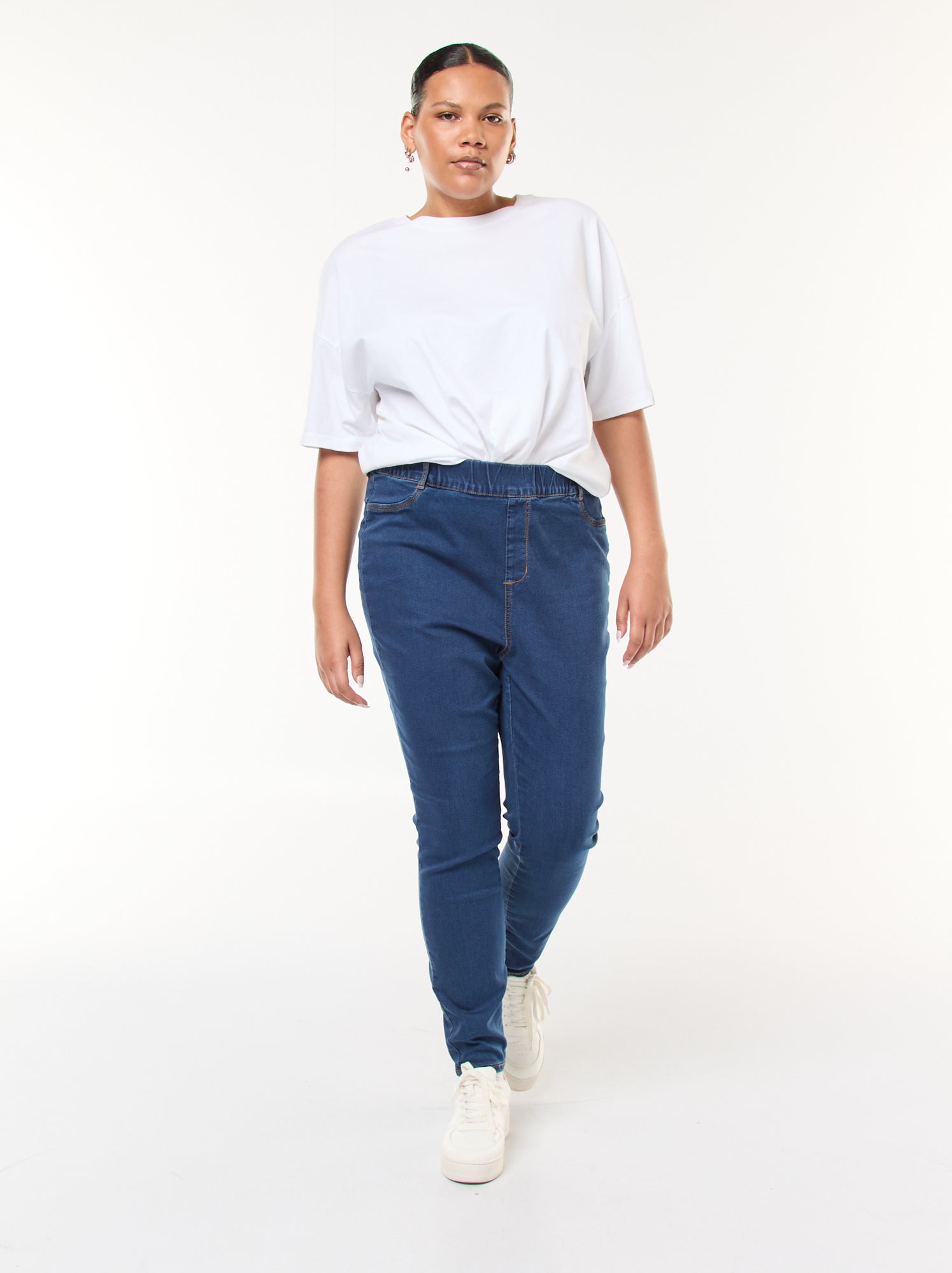Jegging taille haute regular stretch - Brut