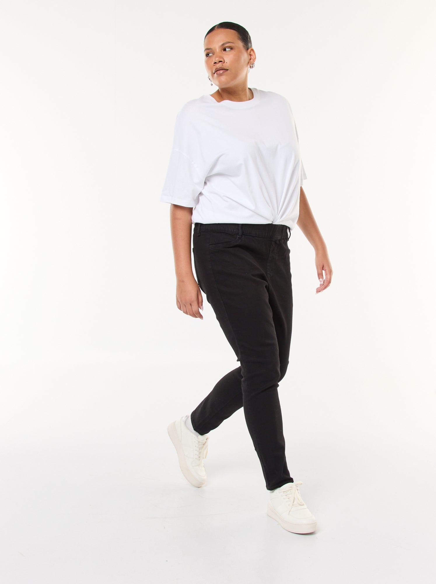 Jegging taille haute regular stretch - Noir