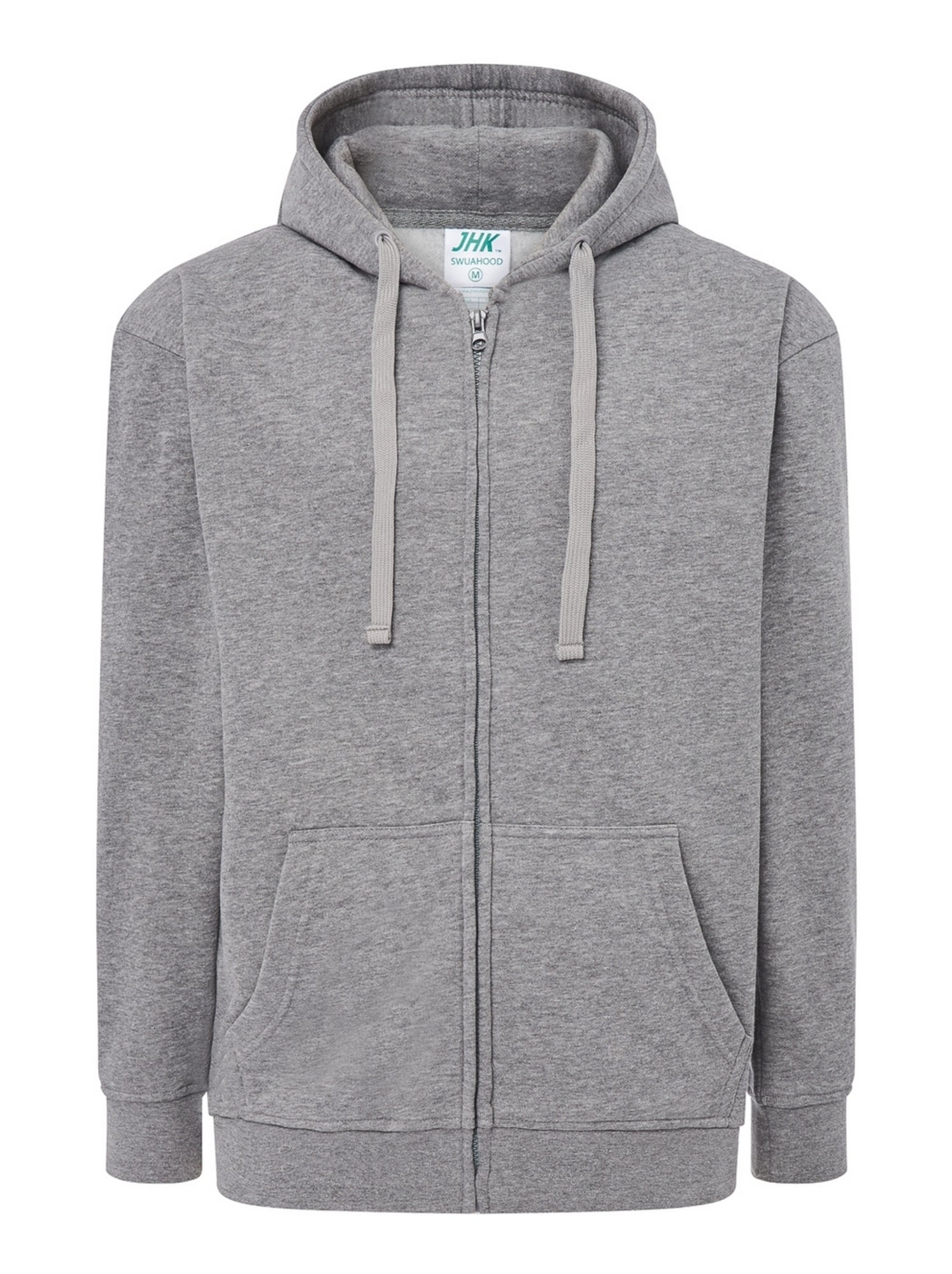 JHK - Veste à capuche motif/style uni - Gris chiné