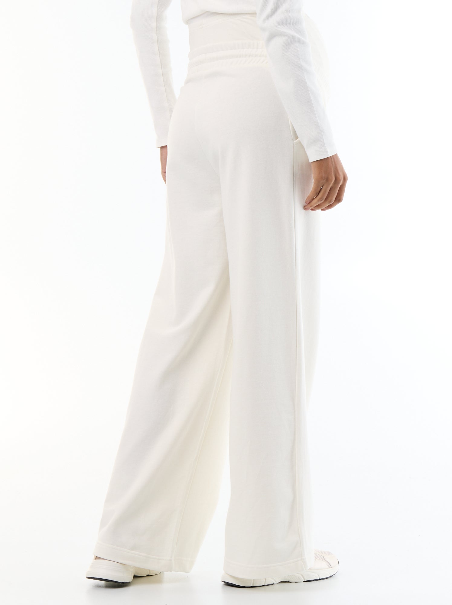 Jogging de maternité wide leg en french terry - Blanc