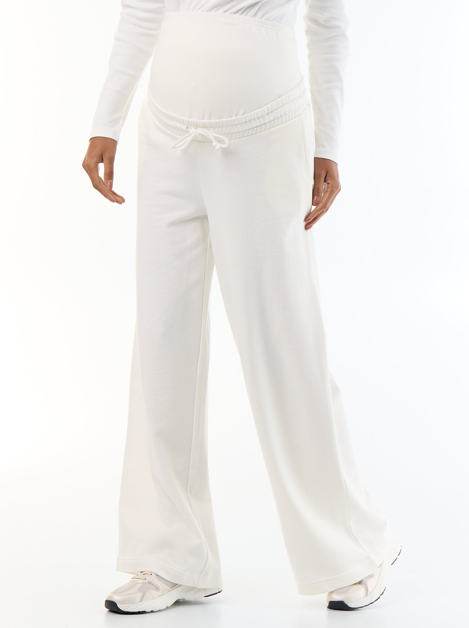 Jogging de maternité wide leg en french terry - Blanc