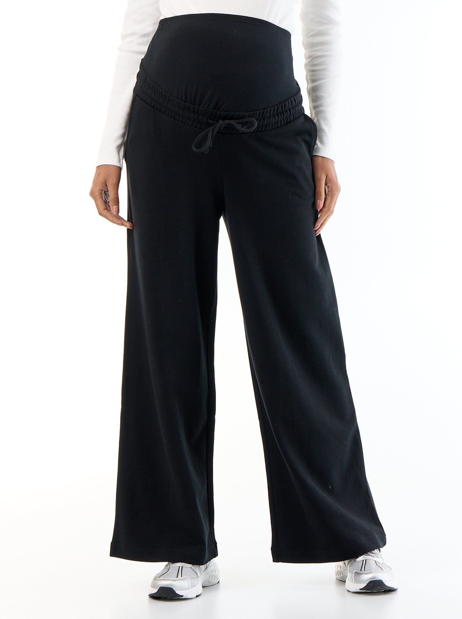 Jogging de maternité wide leg en french terry - Noir