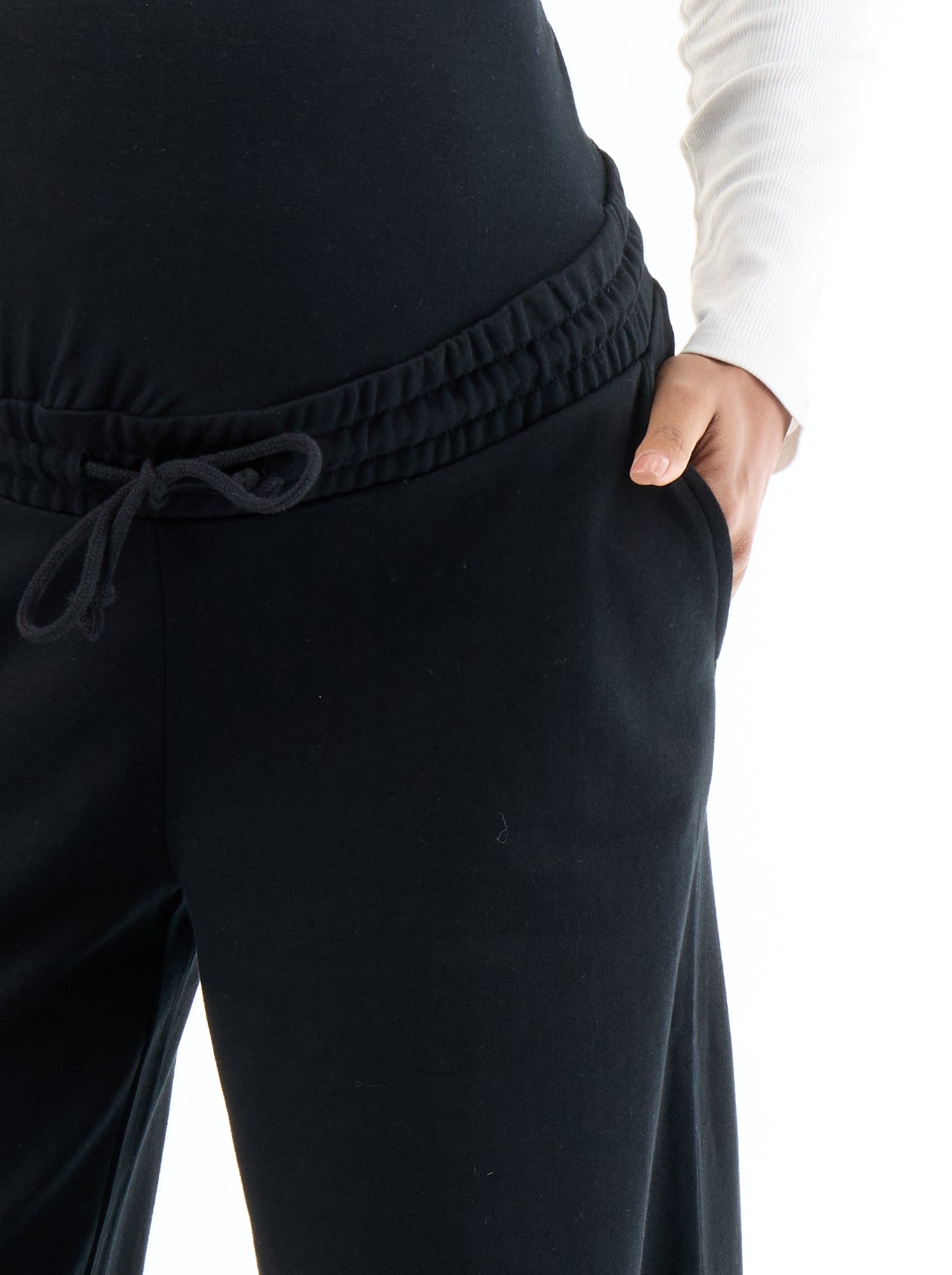 Jogging de maternité wide leg en french terry - Noir