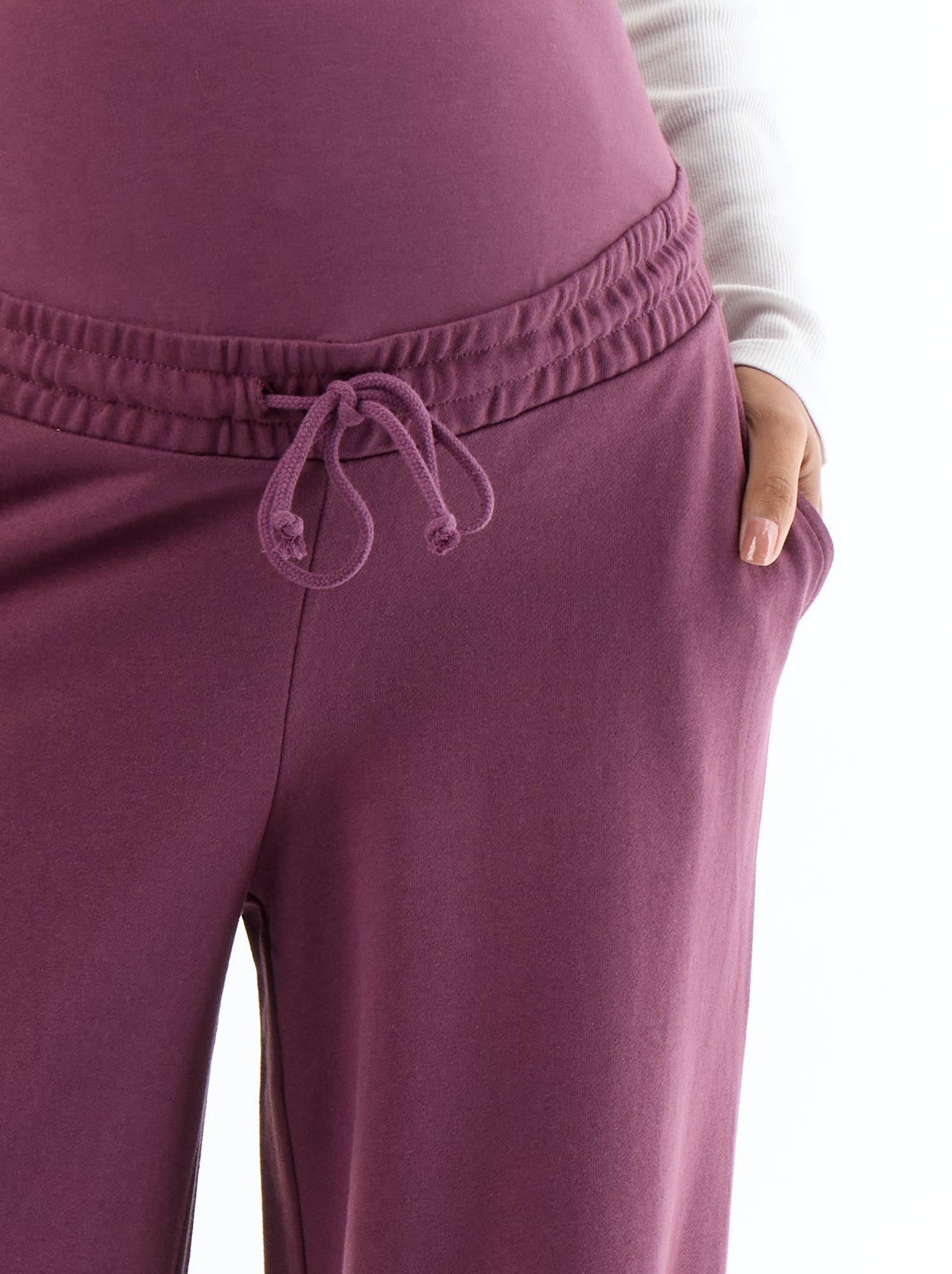 Jogging de maternité wide leg en french terry - Violet