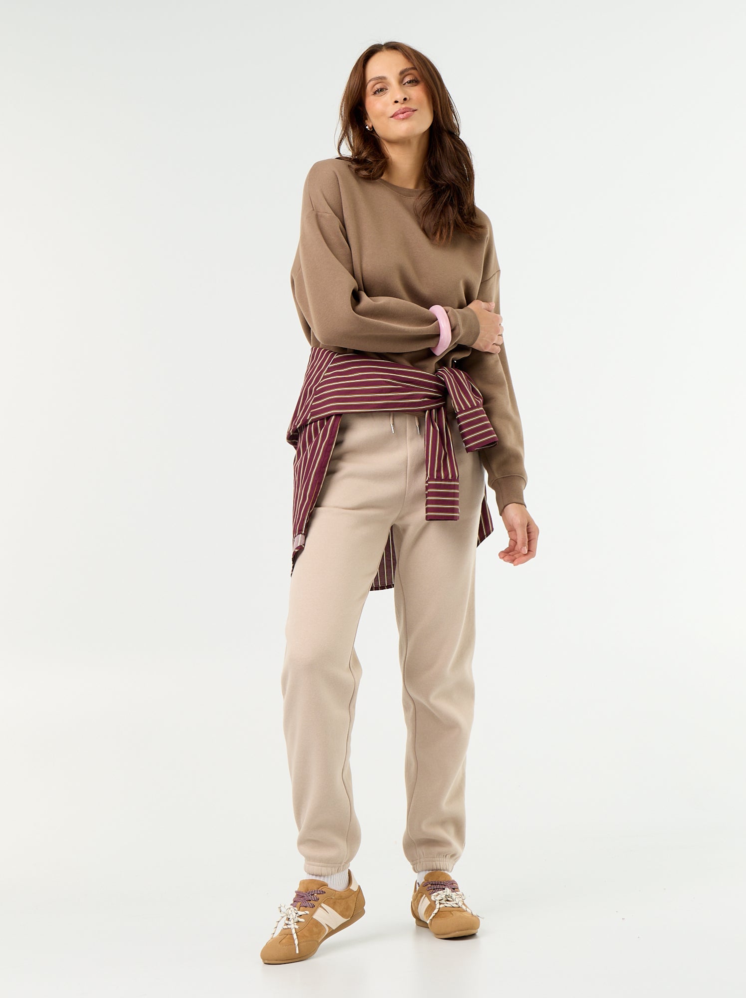Pantalon de jogging femme en maille lourde - Beige