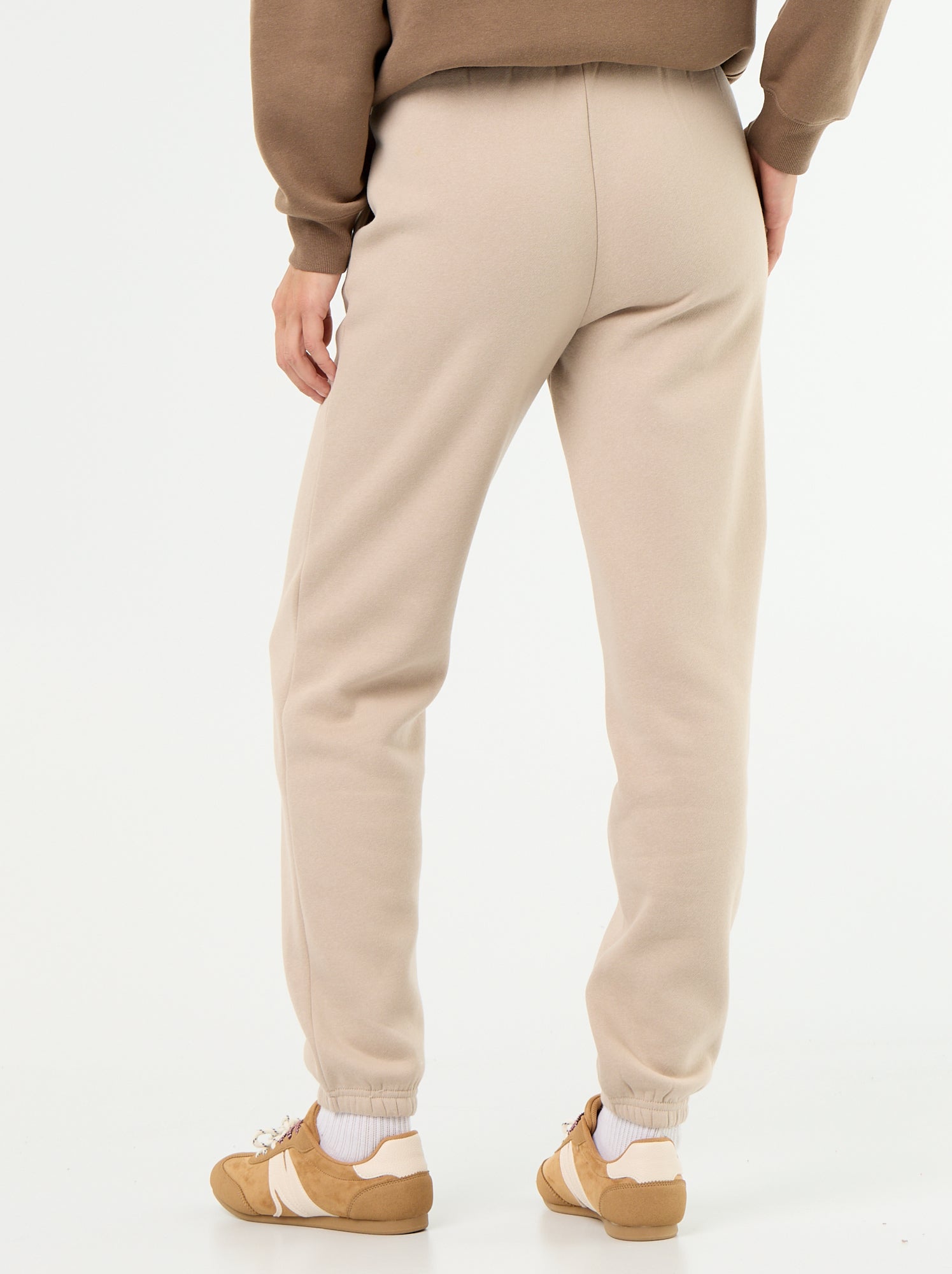 Pantalon de jogging femme en maille lourde - Beige