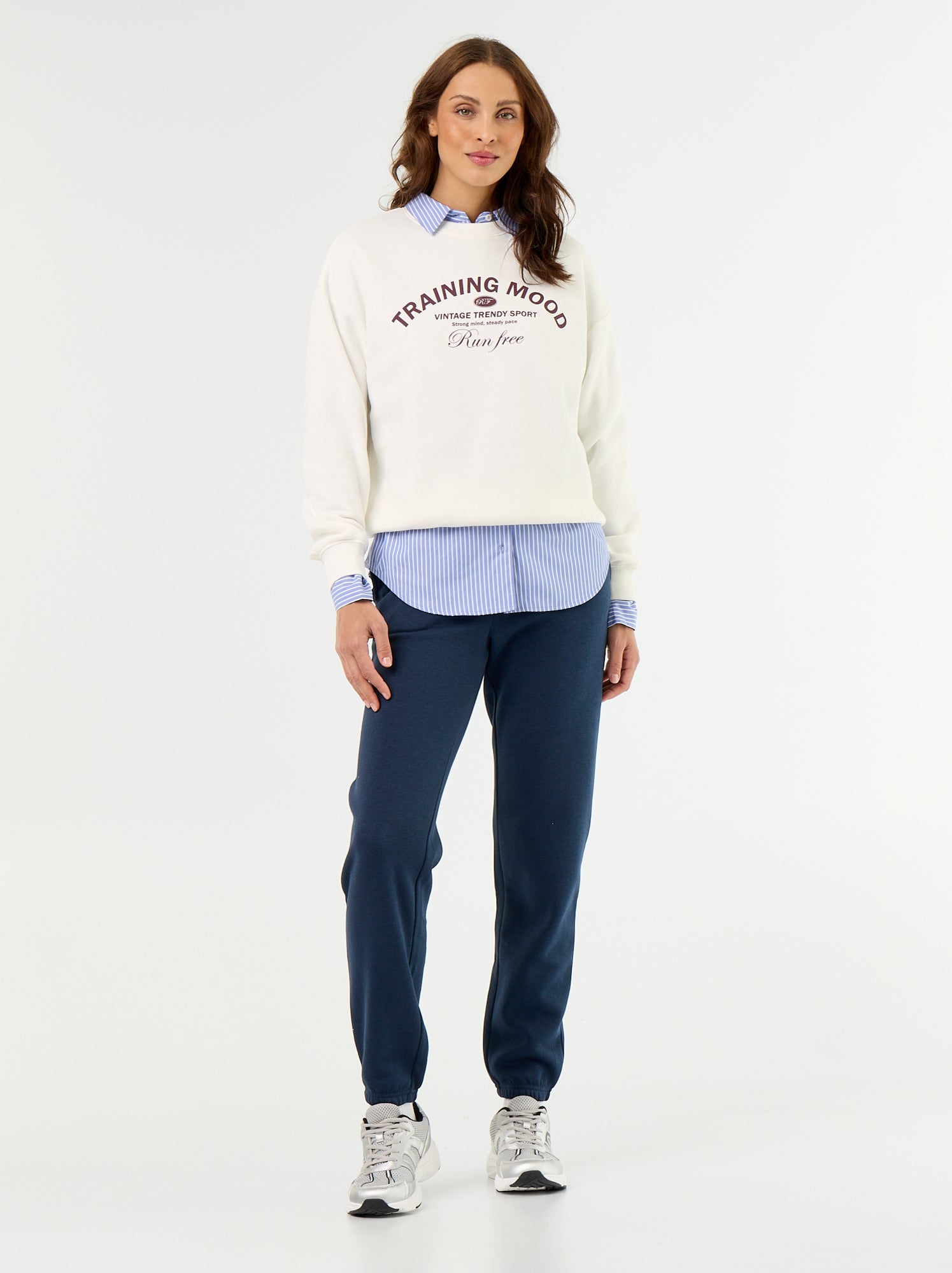 Pantalon de jogging femme en maille lourde - Bleu