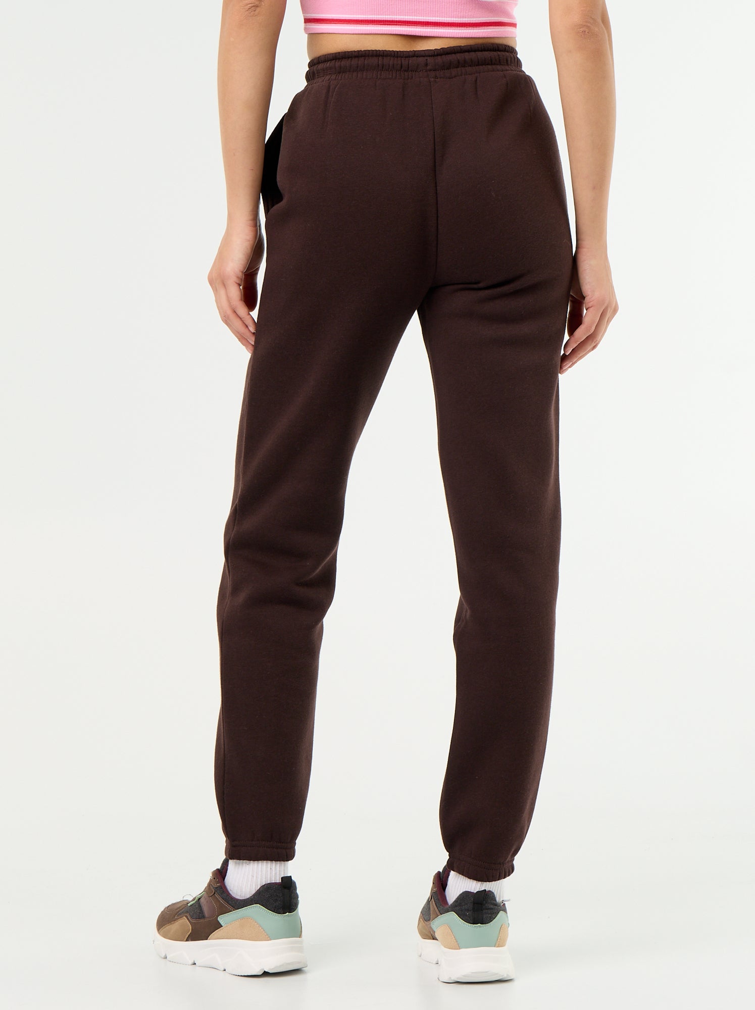 Pantalon de jogging femme en maille lourde - Marron (DMA23_18)