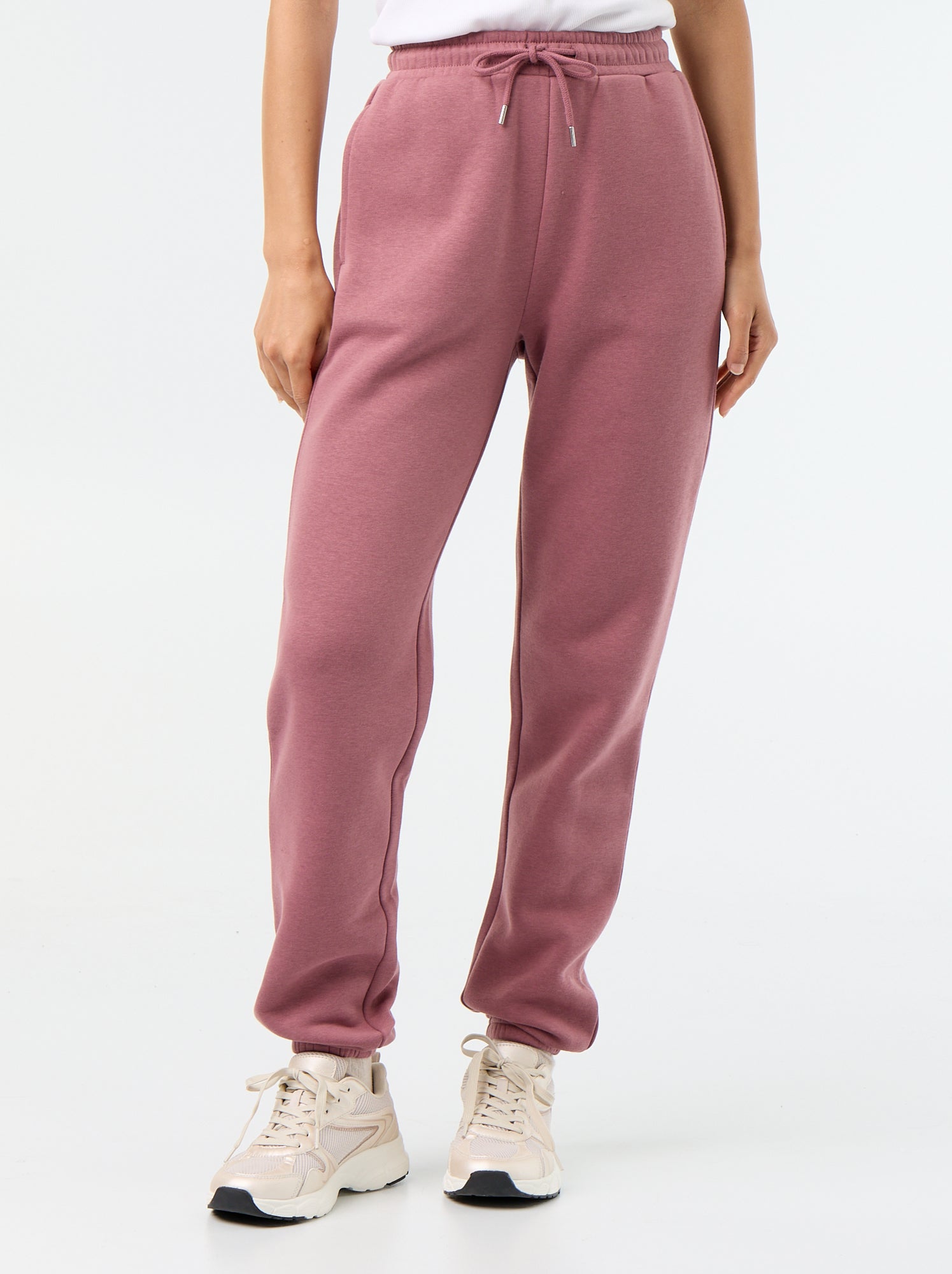 Pantalon de jogging femme en maille lourde - Rose (DMA23_19)