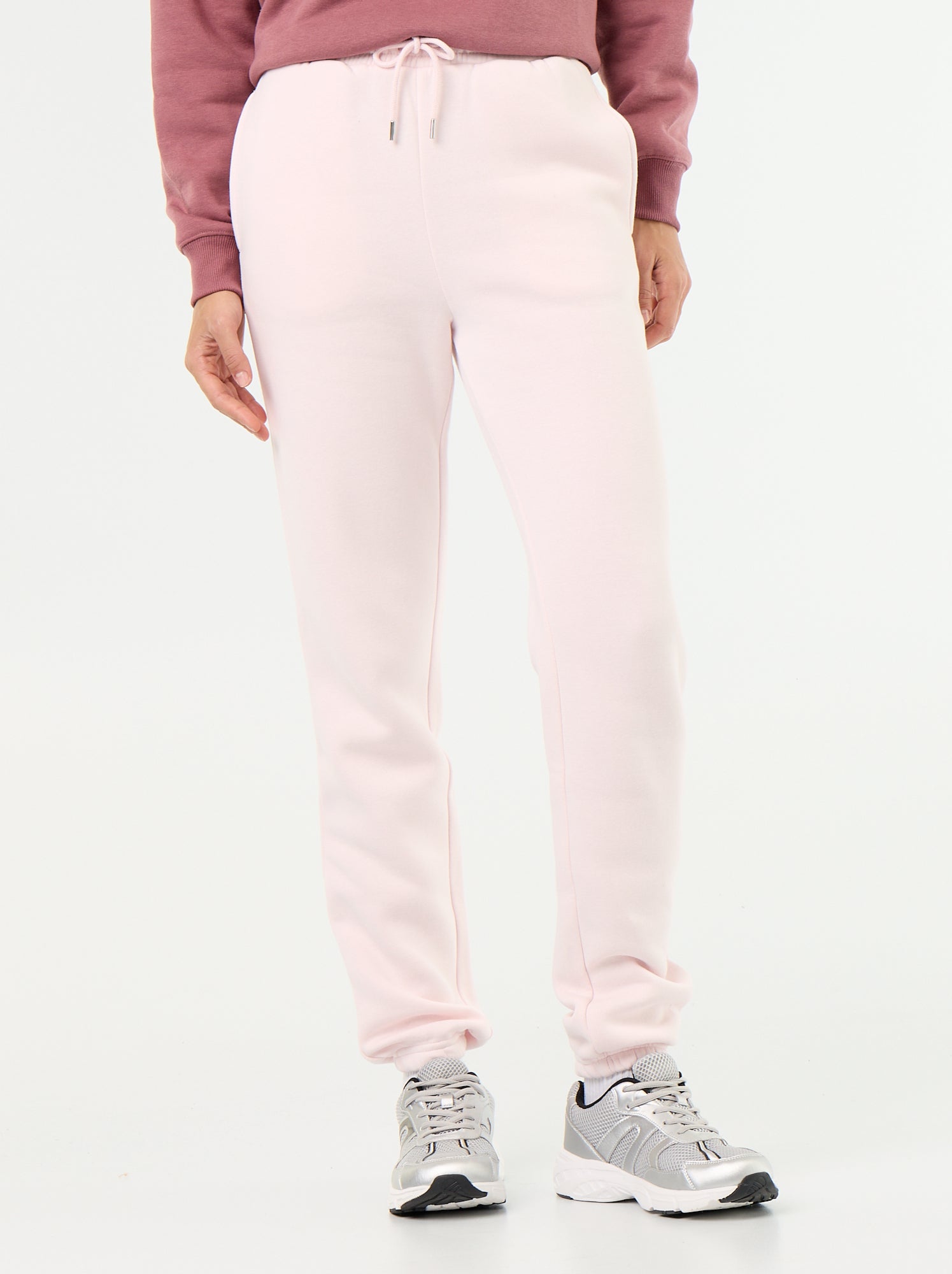Pantalon de jogging femme en maille lourde - Rose (DMA23_21)