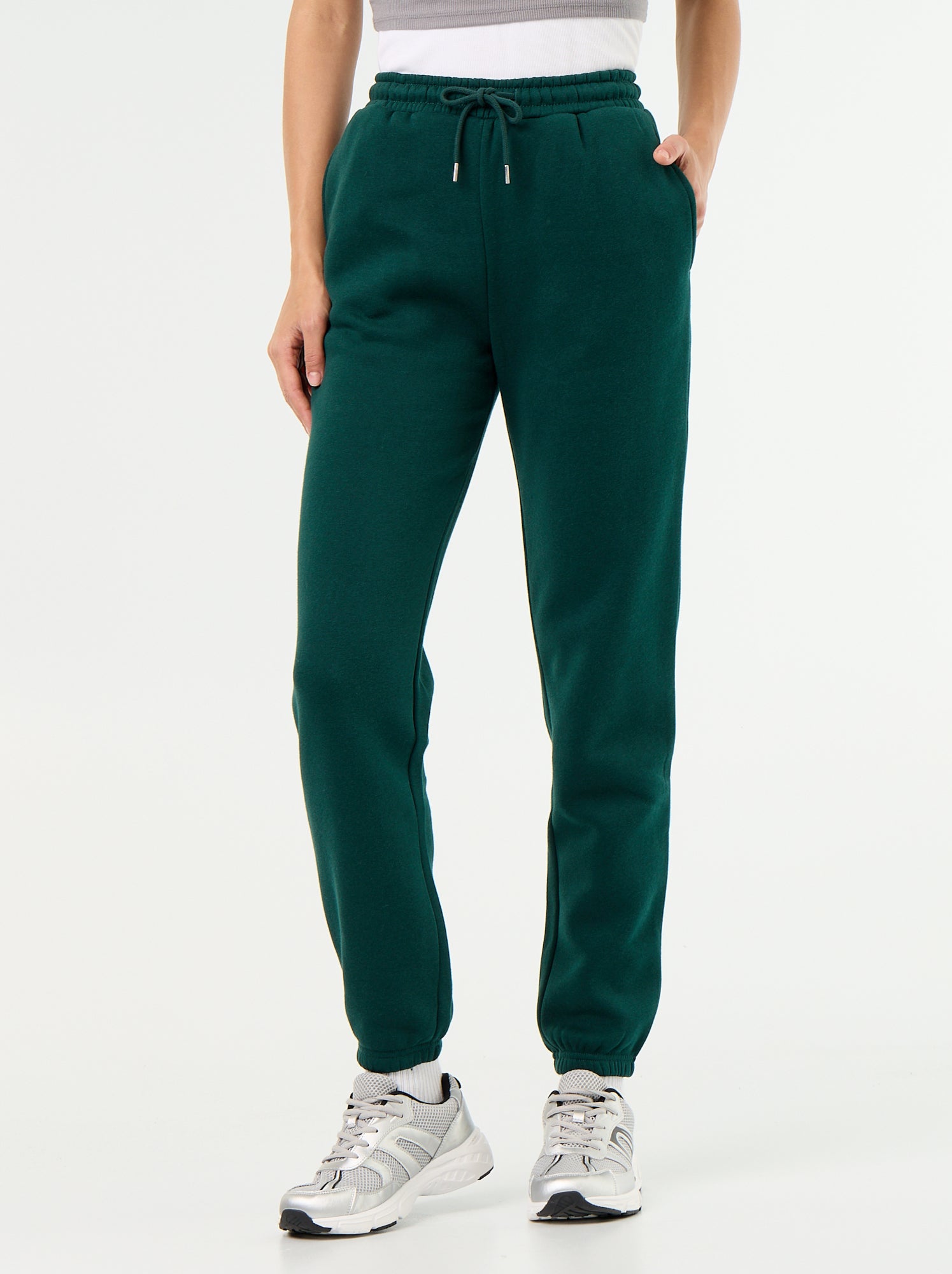 Pantalon de jogging femme en maille lourde - Vert