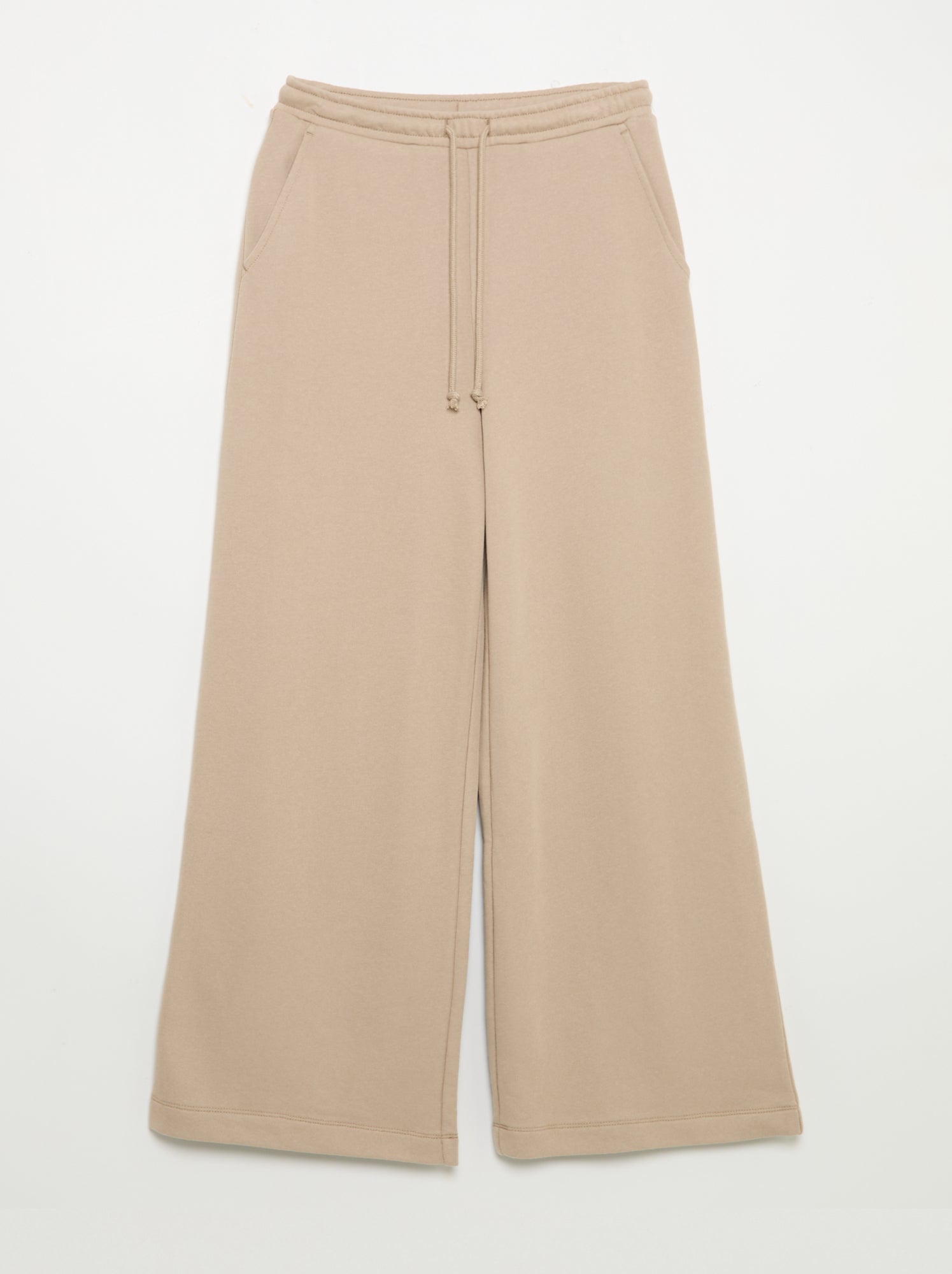 Jogging en molleton léger coupe large - facile à enfiler - Beige