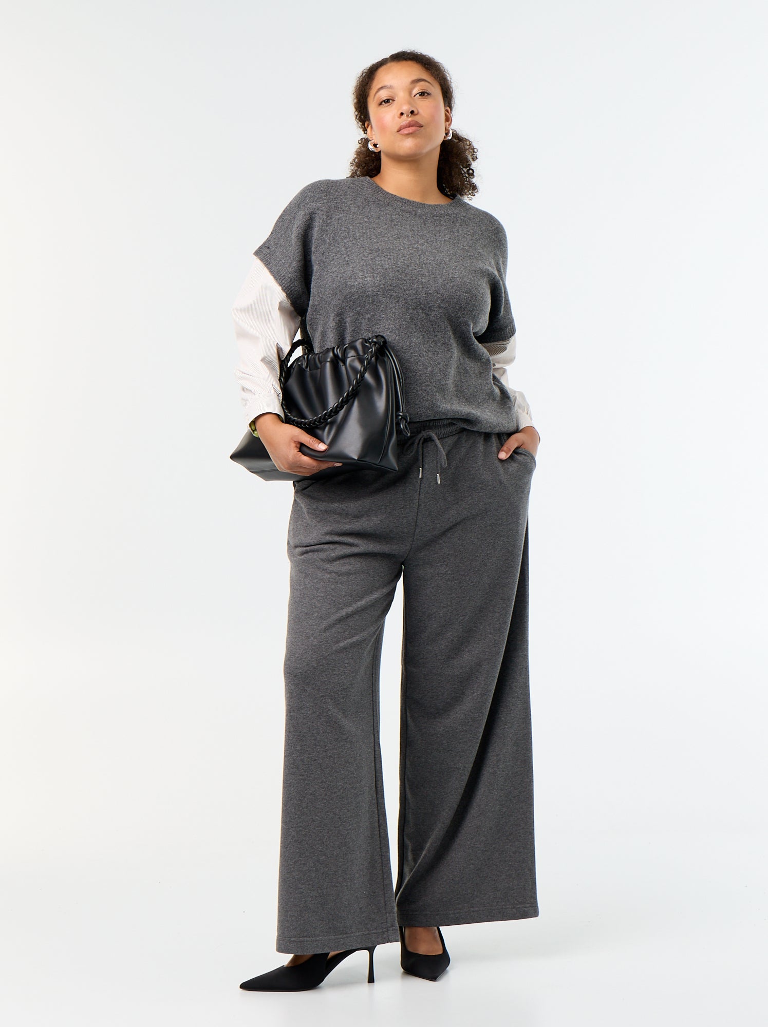 Jogging large uni - Gris