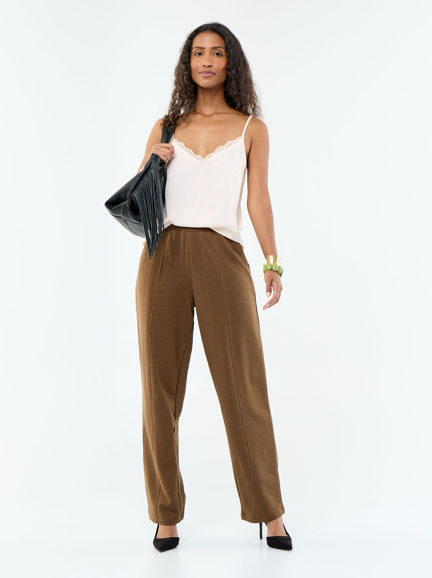 Jogging maille lourde - Marron
